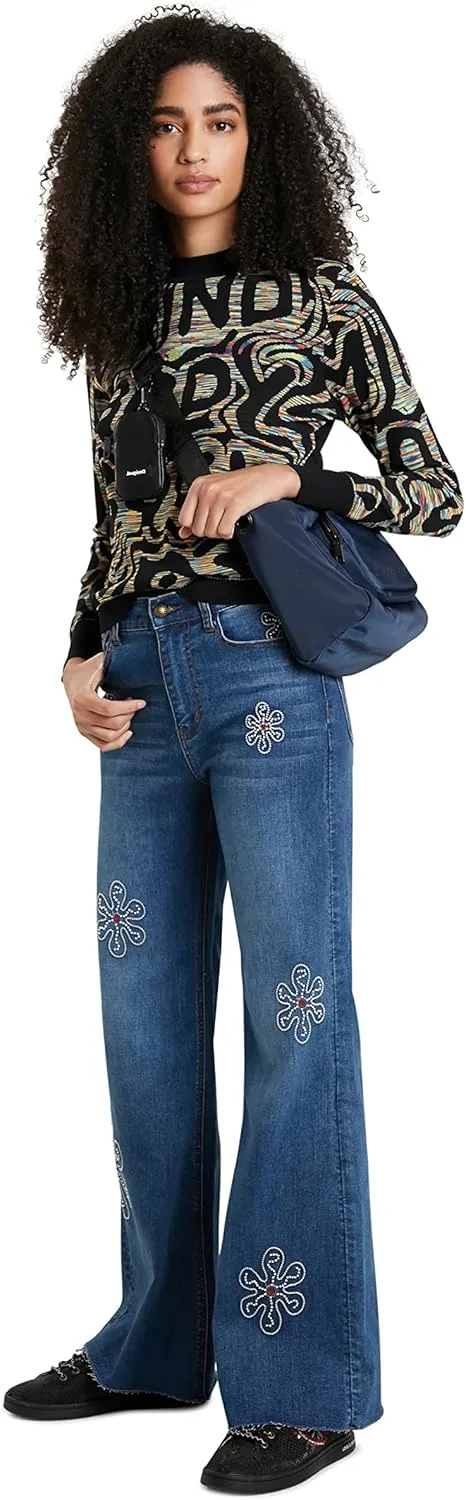 Desigual Damen Pullover „Estrasburgo“ - Schwarz gemustert 21WWJF209019 GR. L Desigual Damen Pullover „Estrasburgo“ - Schwarz gemustert 21WWJF209019 GR. L