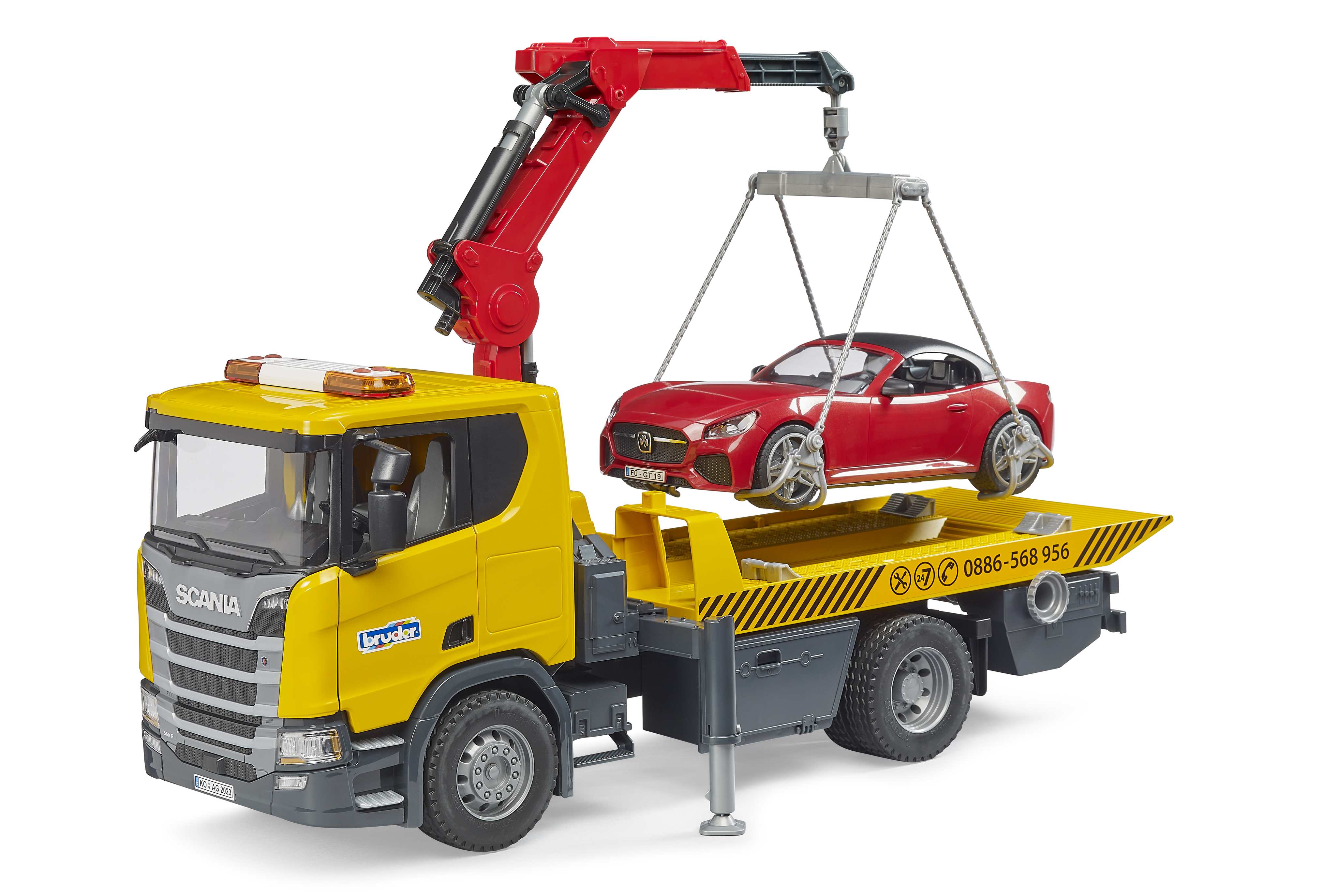 BRUDER 03552 - Scania Super 560R Abschlepp-LKW mit Light & Sound Modul und BRUDER Roadster - Bild 3