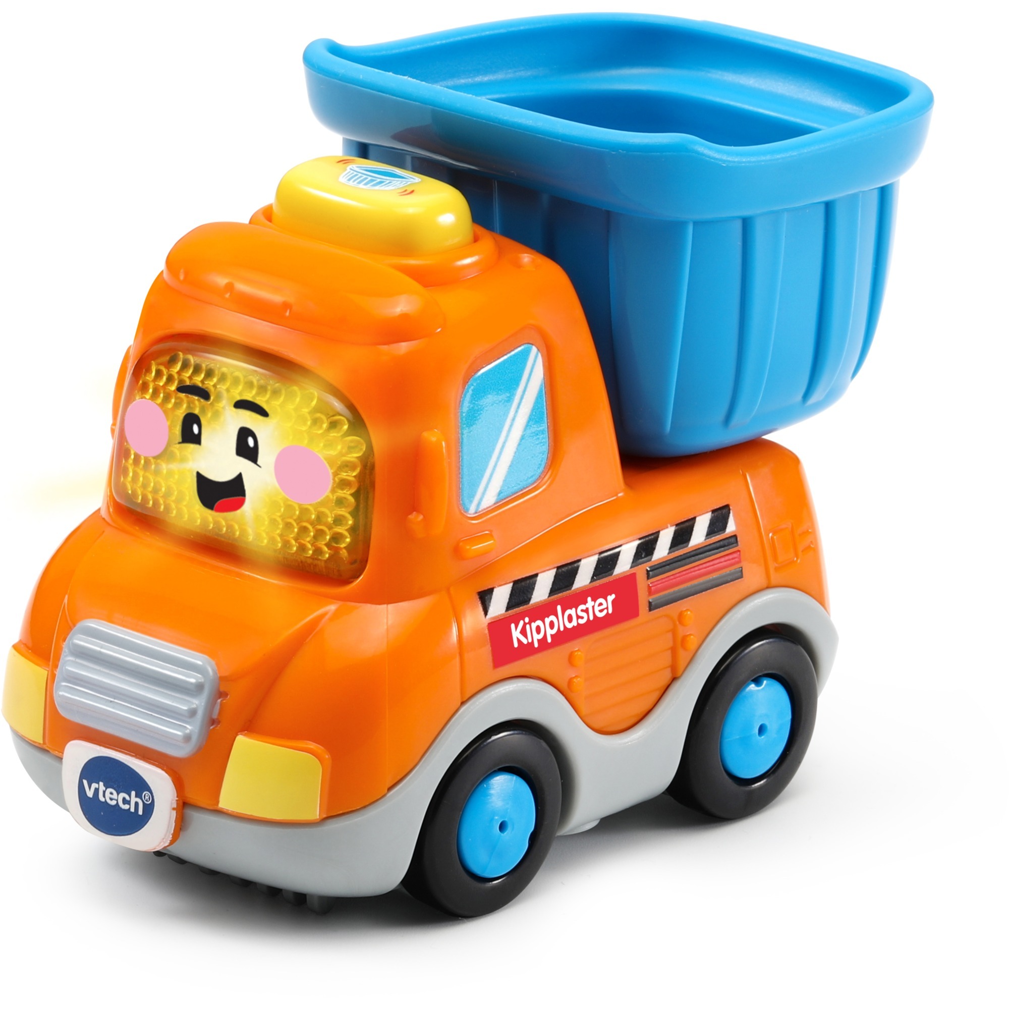VTech Tut Tut Baby Flitzer Kipplaster Dump Truck, ab 12 Monaten VTech Tut Tut Baby Flitzer Kipplaster mit leuchtender Taste, spricht fröhliche Sätze, 3 Lieder & 6 Melodien, reagiert auf Radbewegung und magische Sensoren, kindersicheres Batteriefach, ab 12 Monaten,