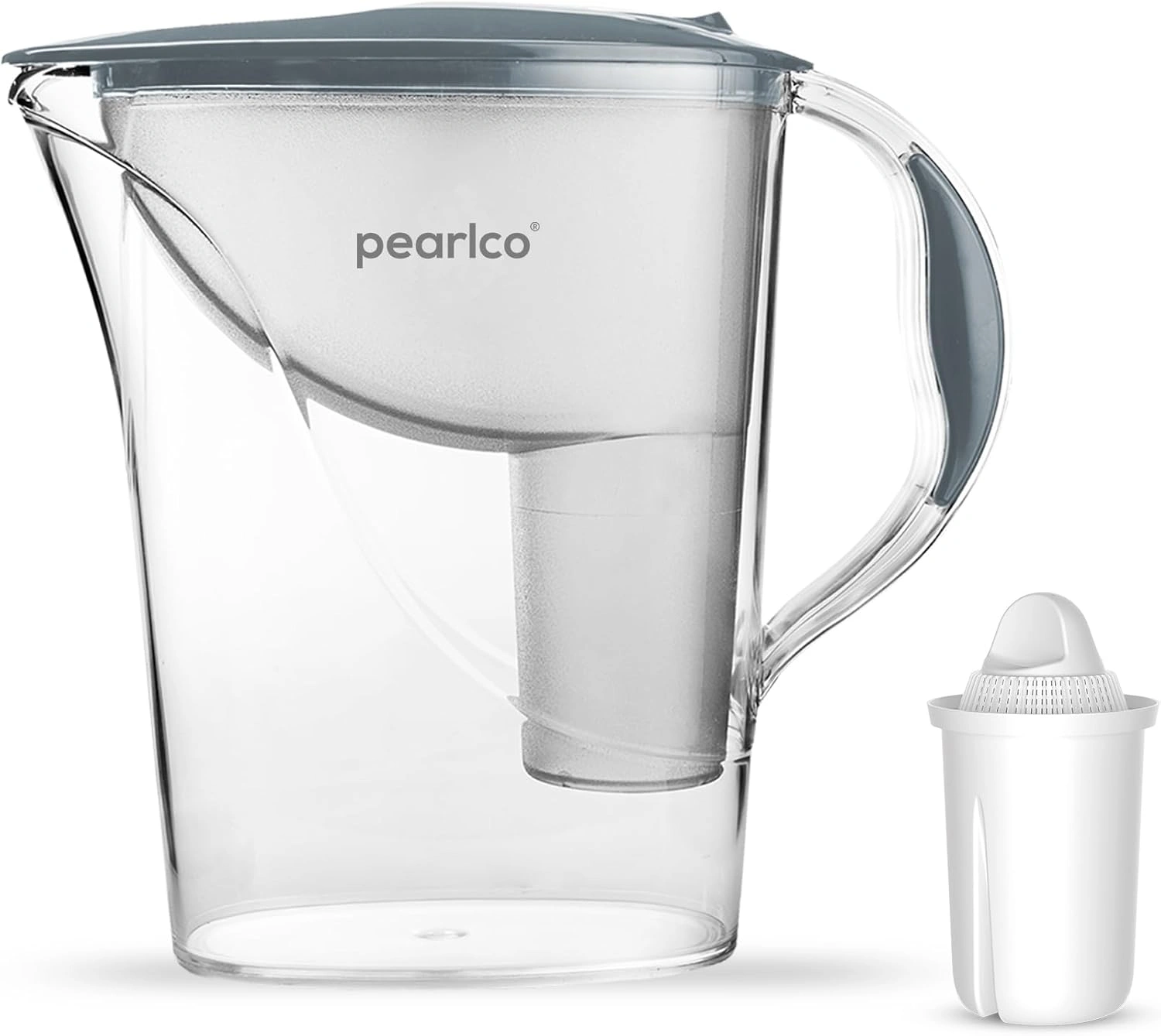 PEARLCO 281016 Wasserfilter Grau inkl. 1 Classic Filterkartusche – kompatibel mit Brita Classic