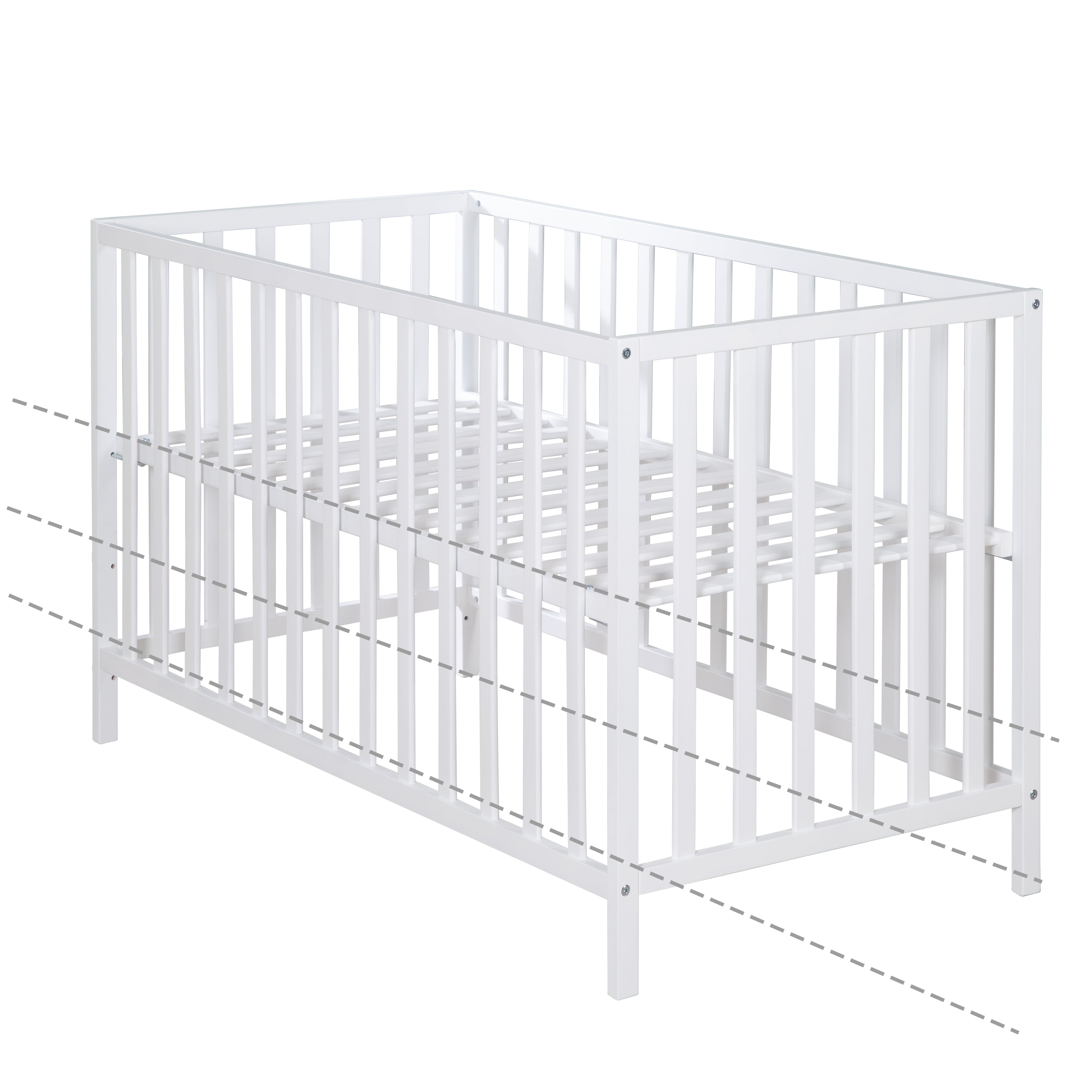 Roba 203100WE Kinderbett 60x120 cm weiß – Komplettbettsets & Einzelbetten - Bild 5 Roba 203100WE Kinderbett 60x120 cm weiß – Komplettbettsets & Einzelbetten - Produktbild 5