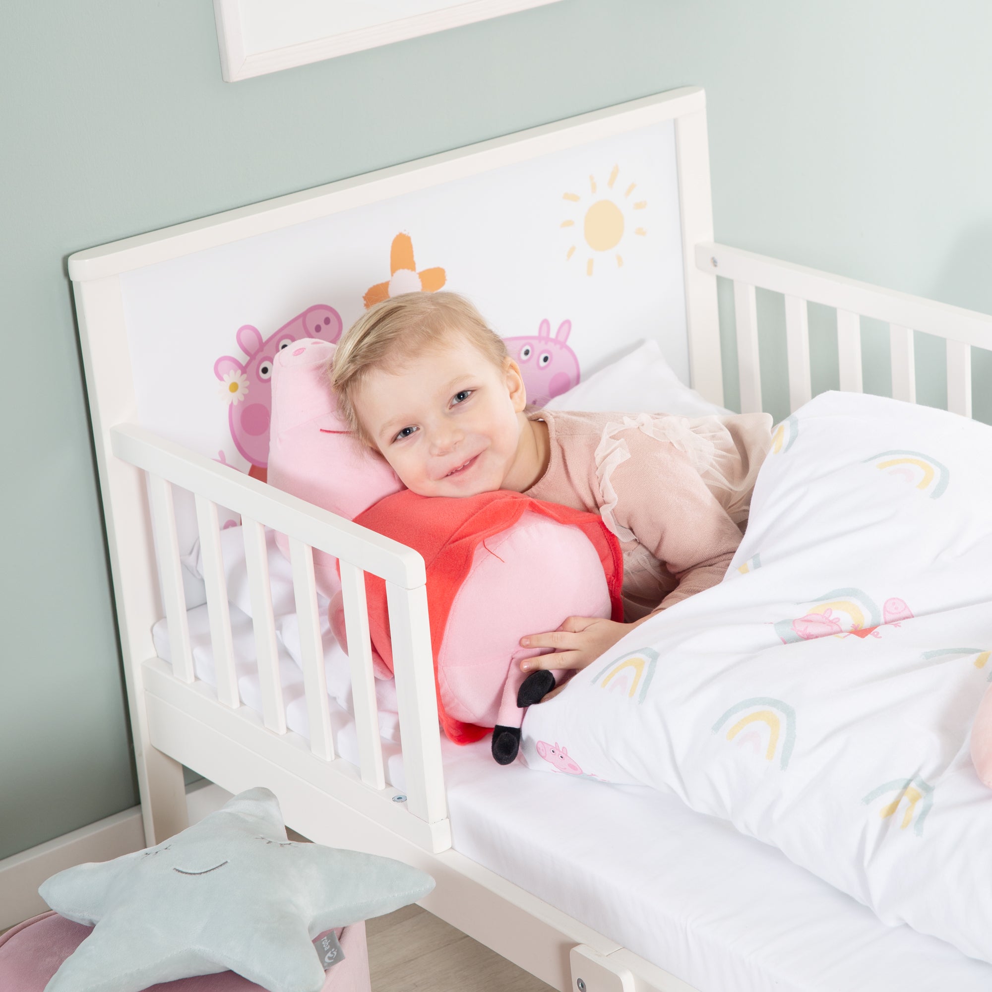 Roba 20330PP1 Komplettbett, 70x140 cm Peppa Pig weiß – Toddler Betten - Bild 3 Roba 20330PP1 Komplettbett, 70x140 cm Peppa Pig weiß – Toddler Betten - Produktbild 3