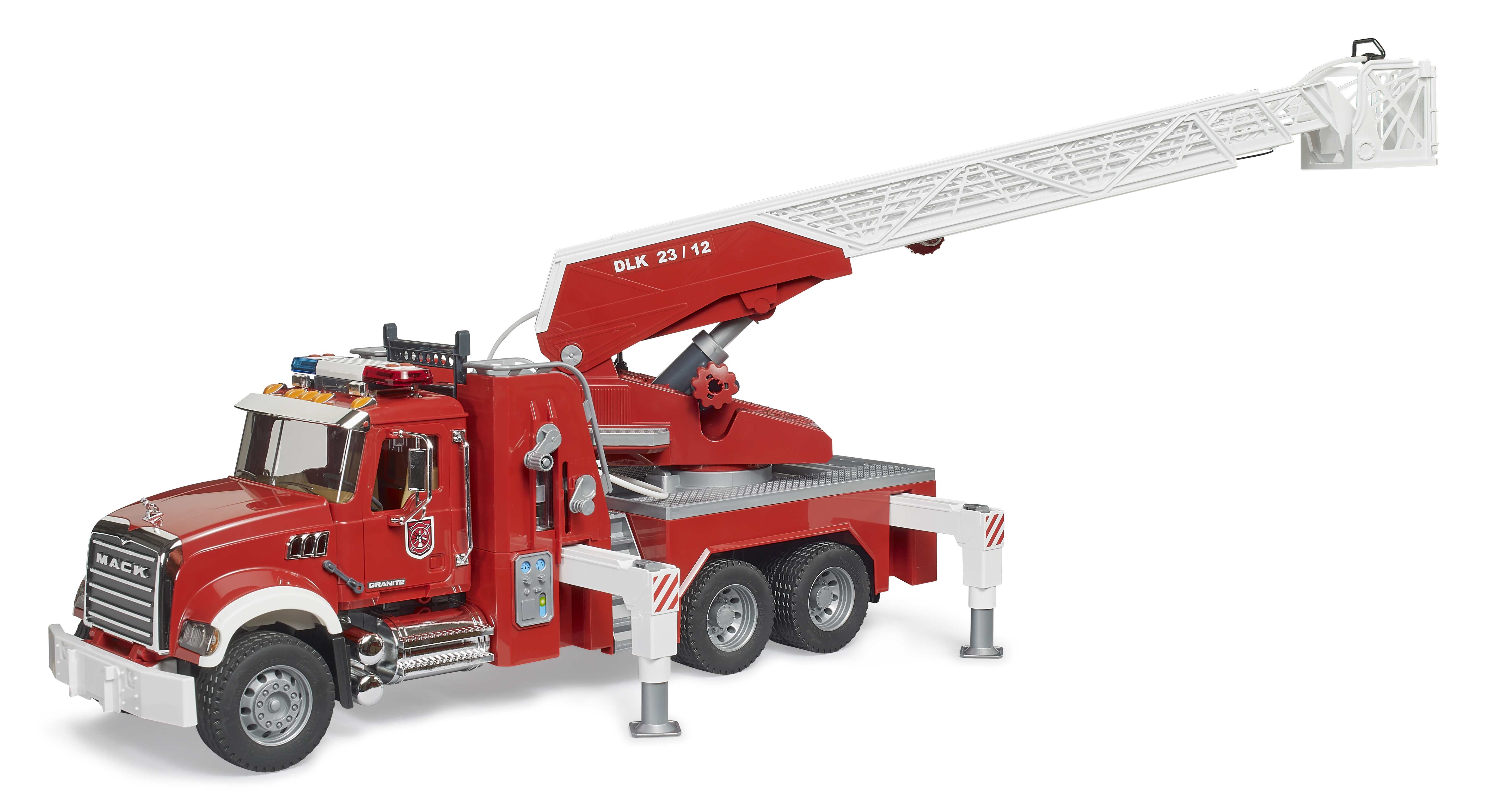 BRUDER 02821 - MACK Granite Feuerwehrleiterwagen mit Pumpe - Bild 6 BRUDER 02821 - MACK Granite Feuerwehrleiterwagen mit Pumpe - Bild 6