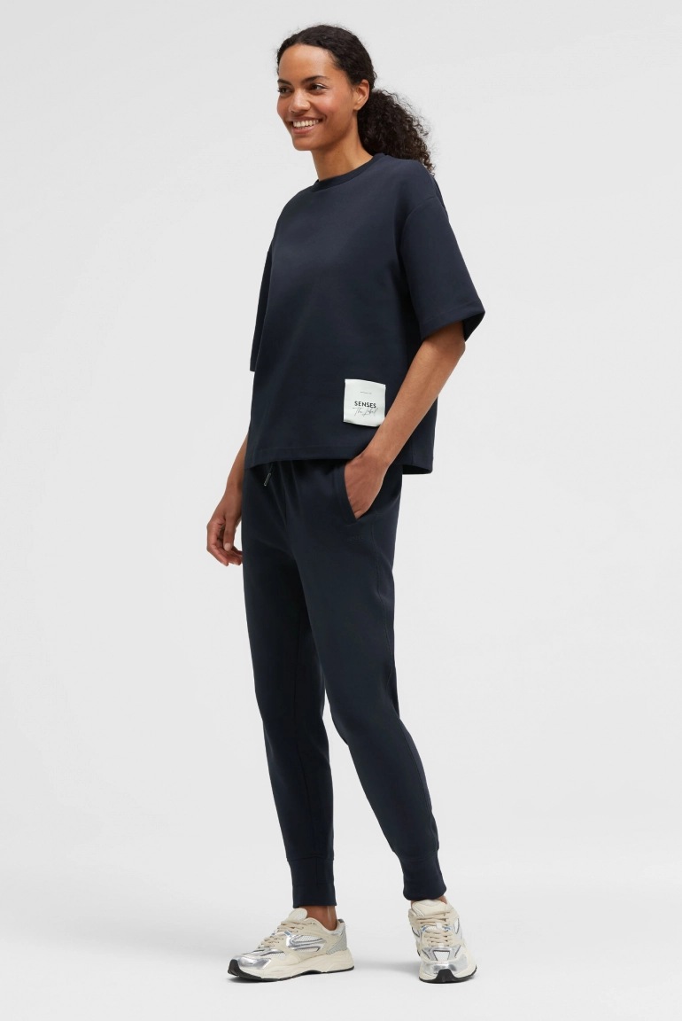SENSES Kurzarm-Sweatshirt SA:LINE aus Interlock night navy