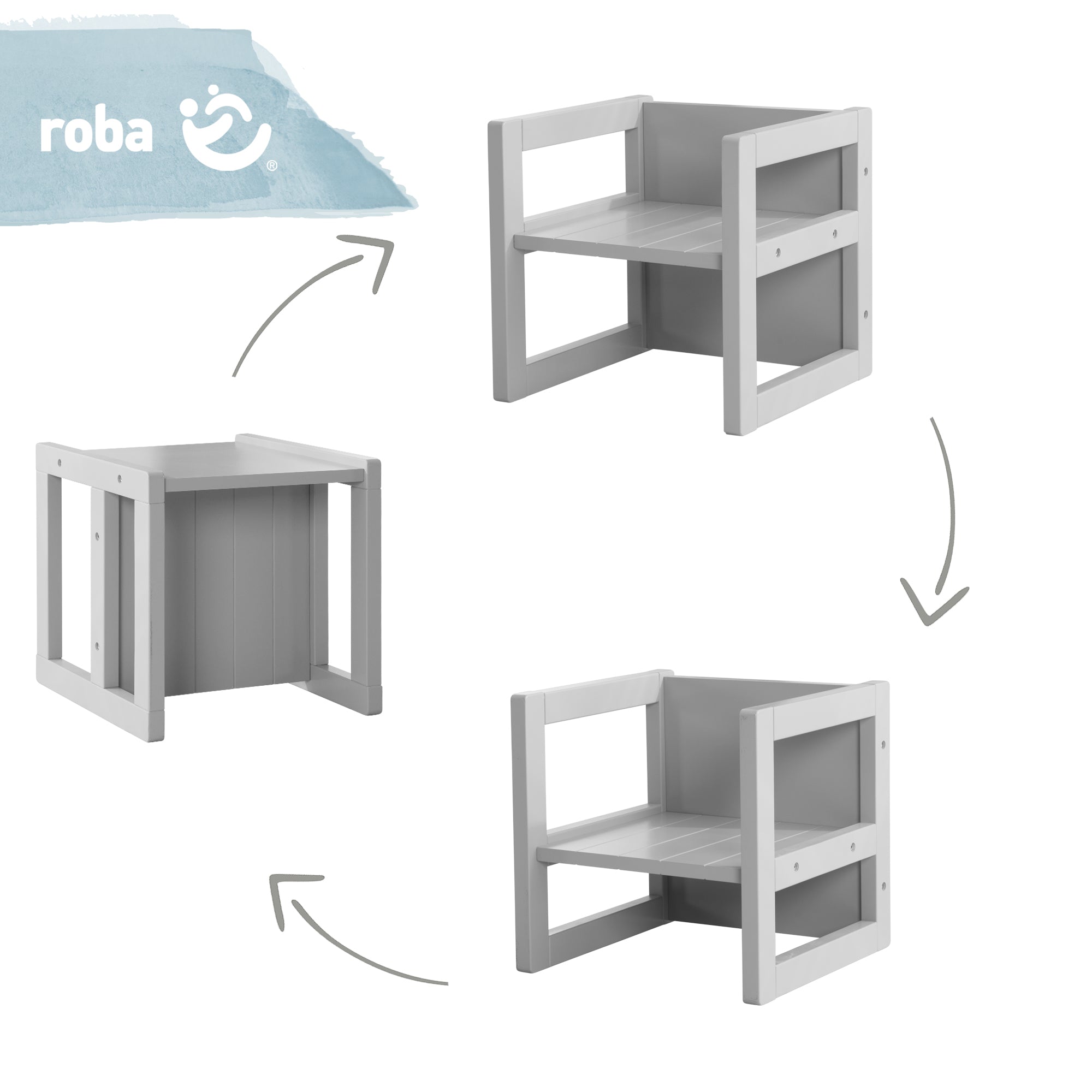 Roba 3031GA Sitzhocker grau – Spielmöbel - Bild 5 Roba 3031GA Sitzhocker grau – Spielmöbel - Produktbild 5