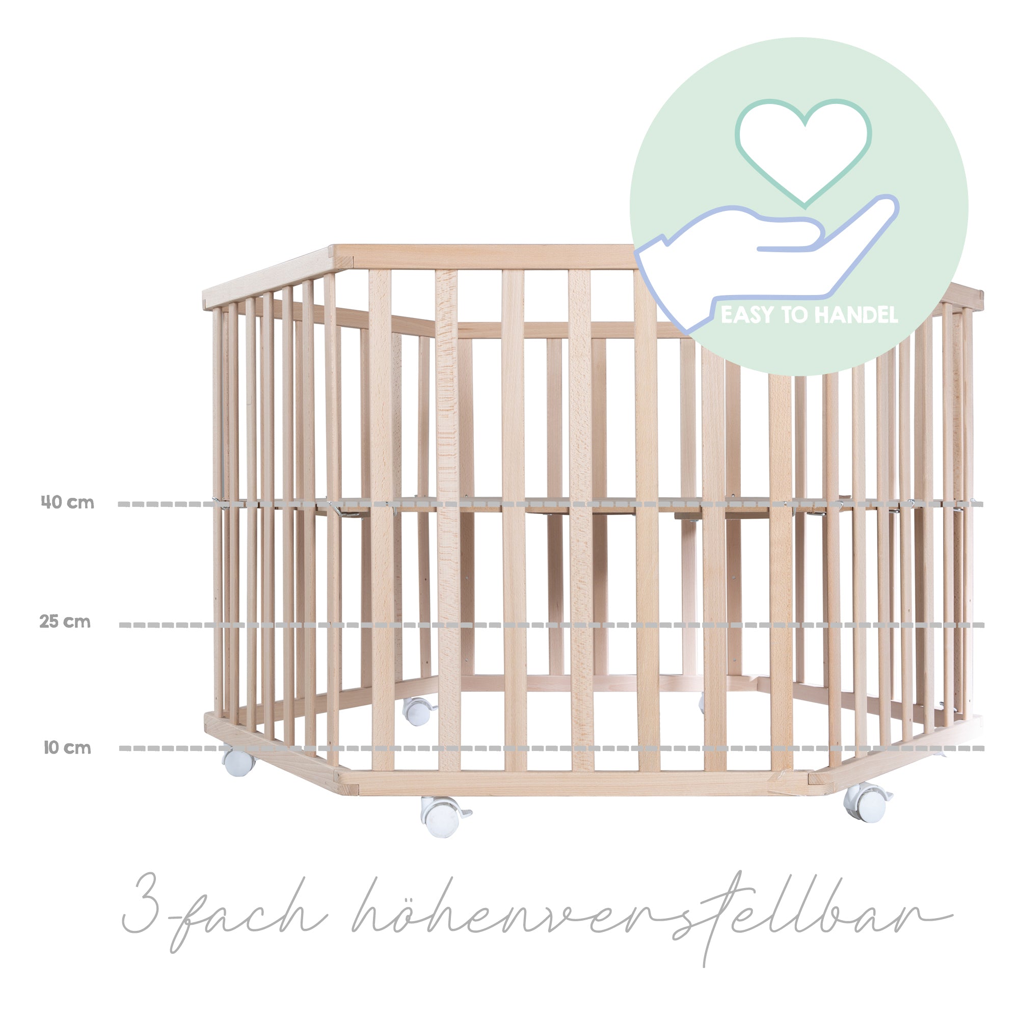 Roba 0232NAV190A Laufgitter 6-eckig Little Stars Bio Buche natur - Produktbild 10