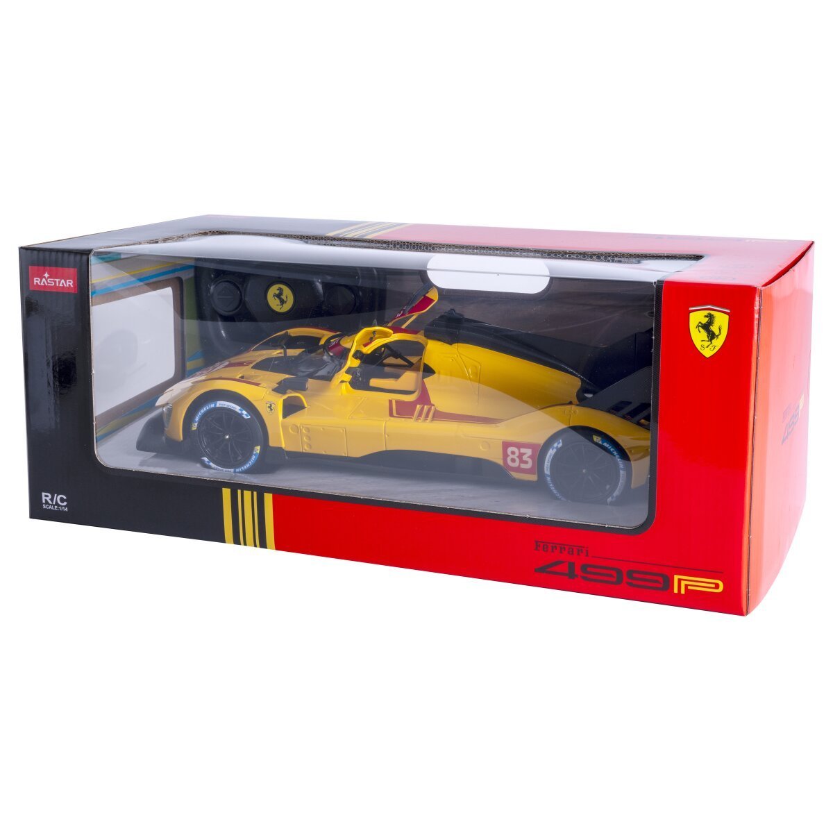 JAMARA Ferrari 499P-N83 1:14 gelb 2,4GHz Tür manuell ab 6 Jahren