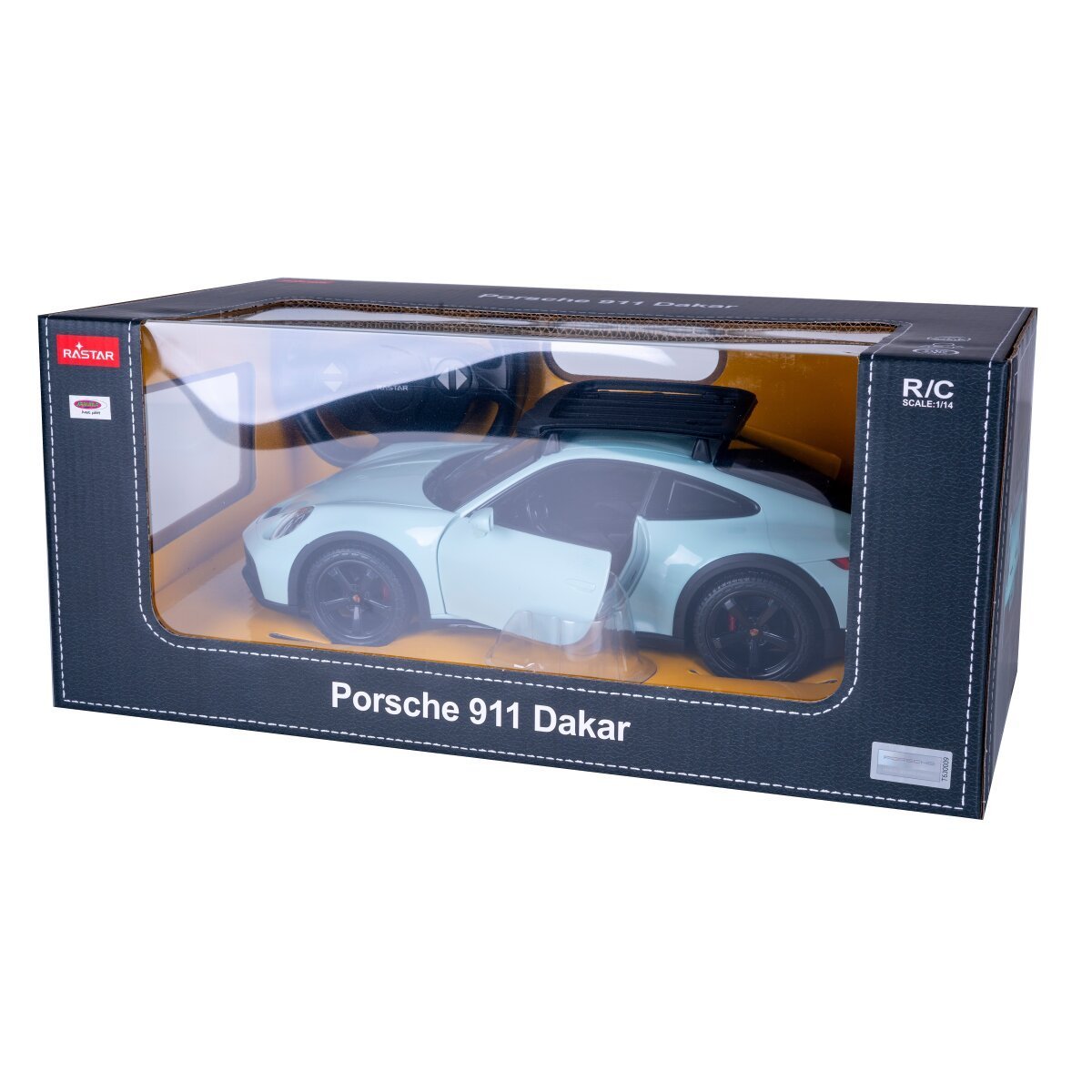 JAMARA Porsche 911 Dakar 1:14 grün schattiert 2,4GHz Tür manuell ab 6 Jahren