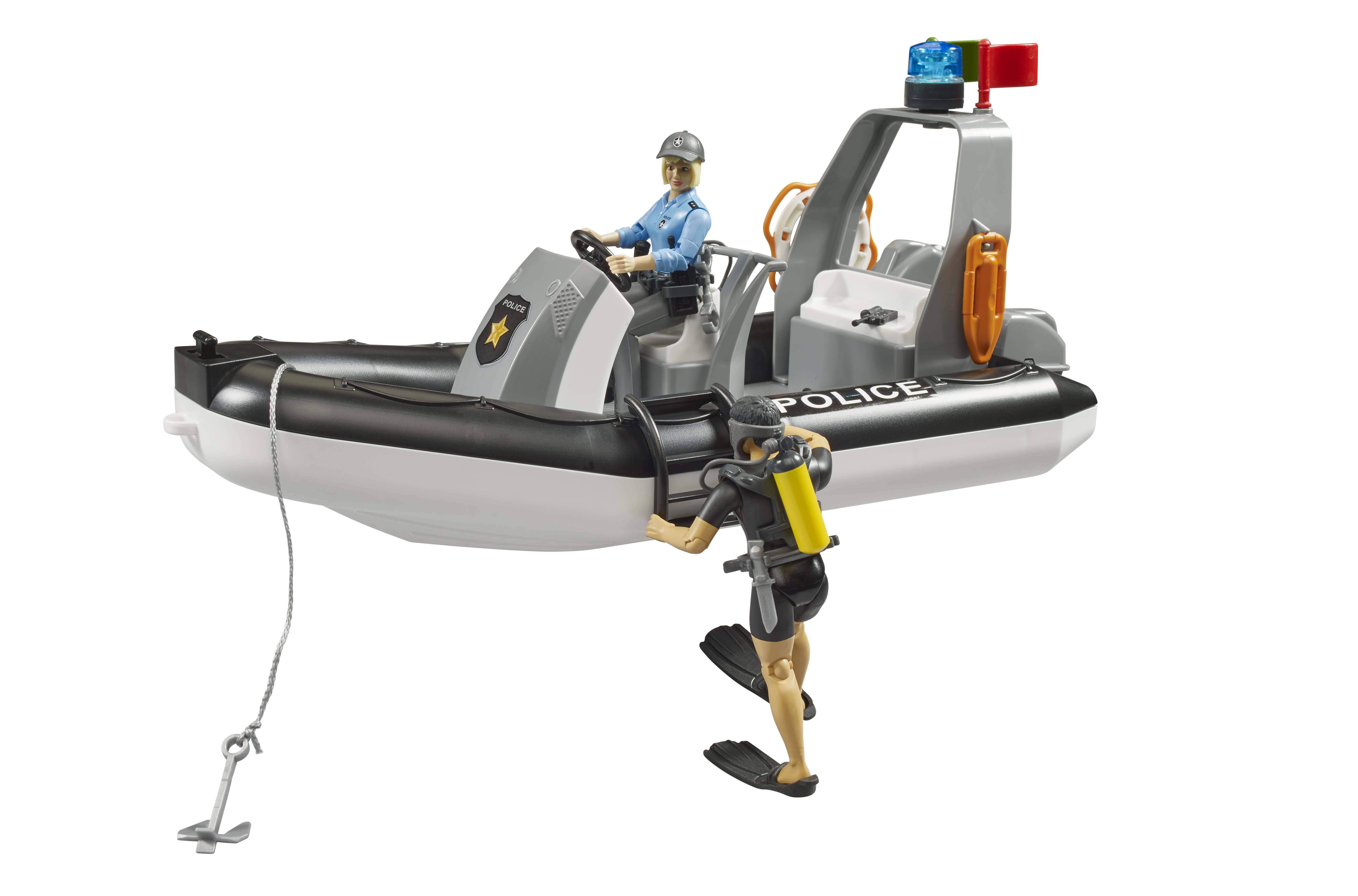 BRUDER 02507 - RAM 2500 Polizei Pickup, L mit S Modul, Anhänger mit Boot und 2 Figuren - Bild 5 BRUDER 02507 - RAM 2500 Polizei Pickup, L mit S Modul, Anhänger mit Boot und 2 Figuren - Bild 5