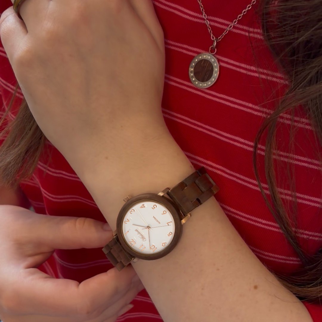 WAIDZEIT SA04W Damenuhr Sissy Classic mit Holzband