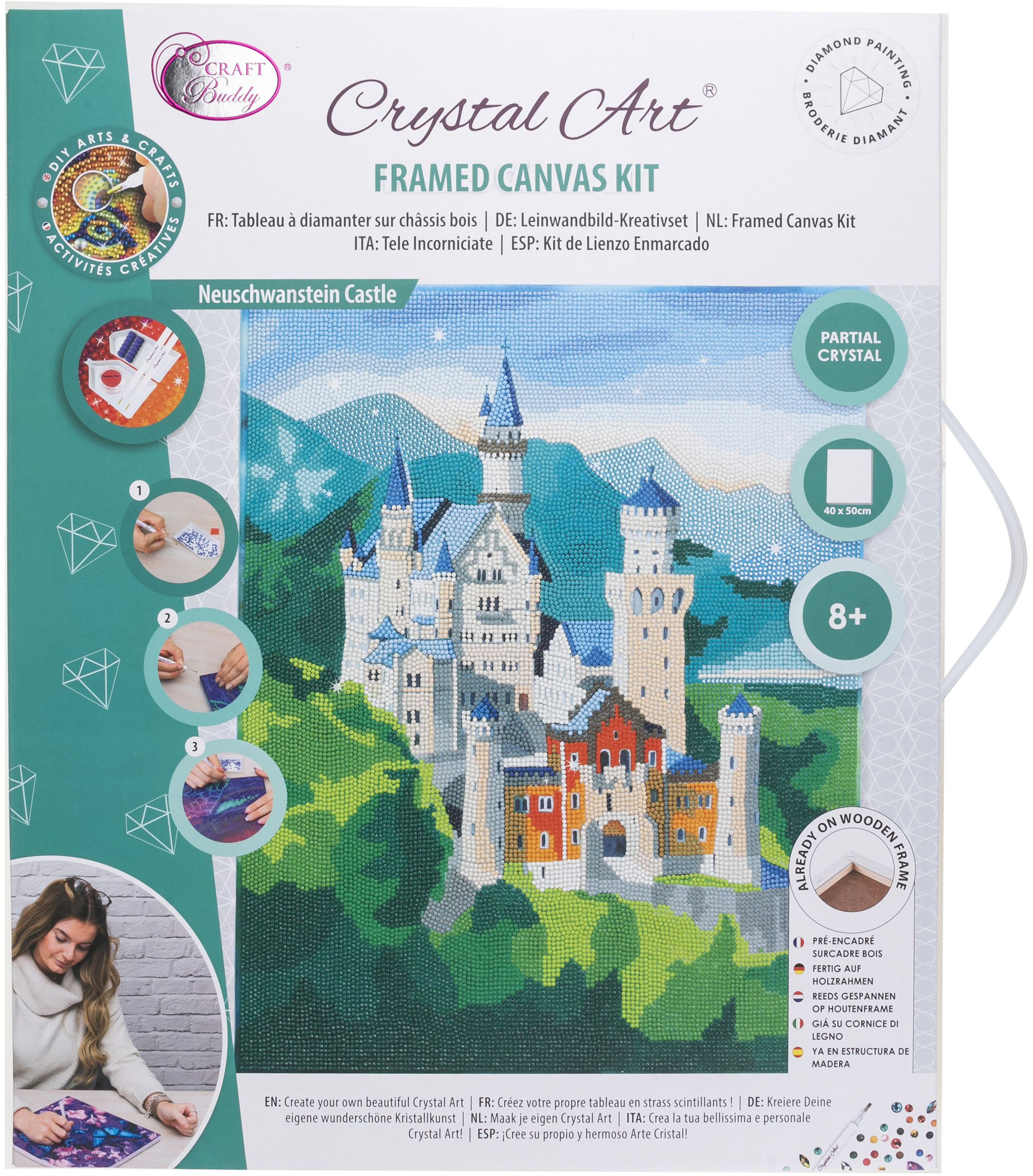Crystal, Art, Leinwandbild, Neuschwanstein