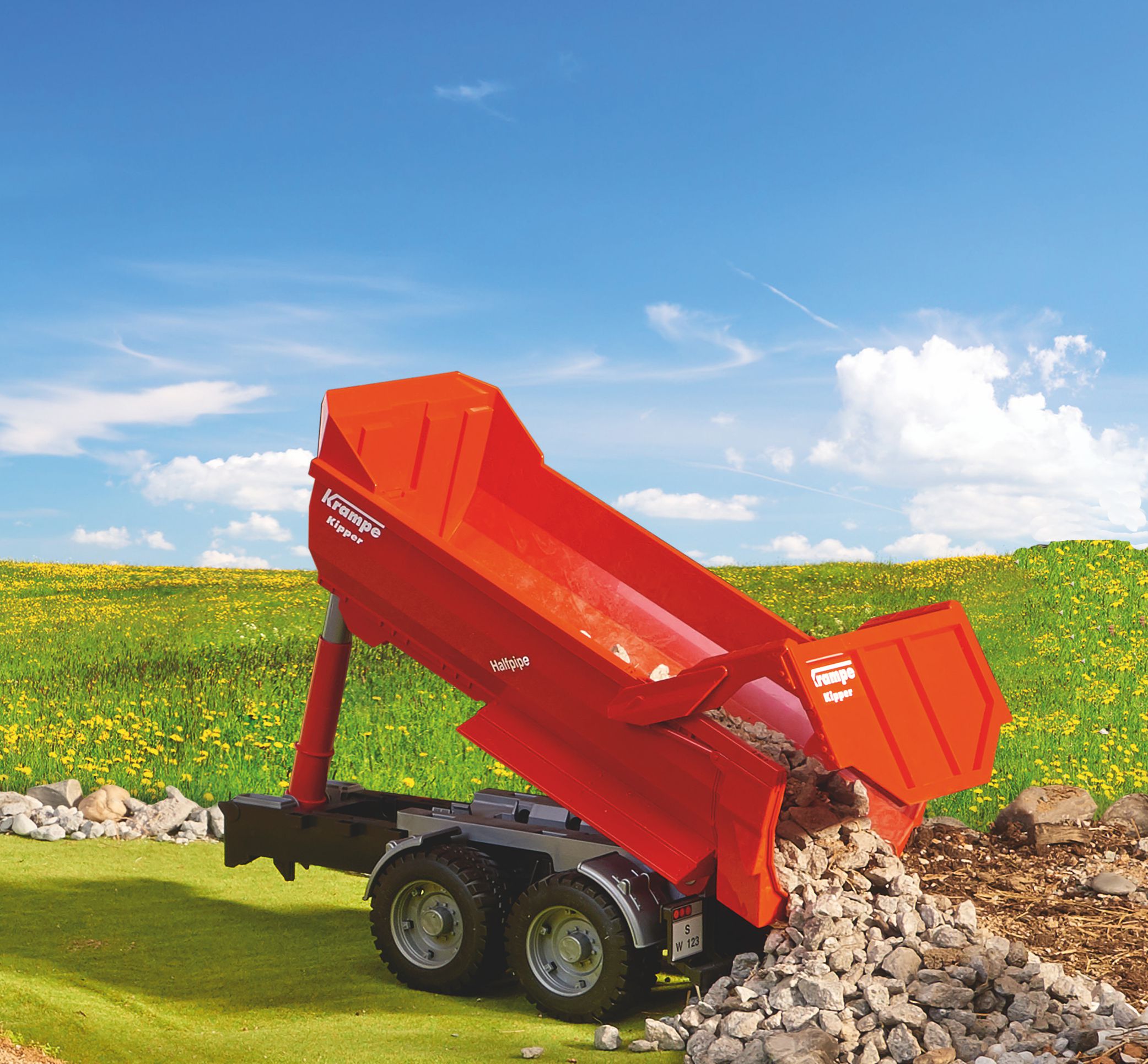 BRUDER 02225 - Krampe Tandem-Halfpipe-Kippanhänger - Bild 3