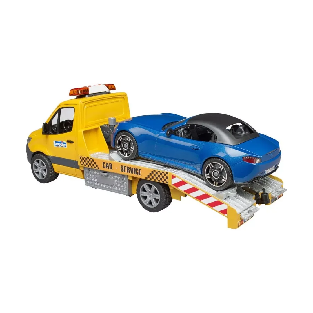 Bruder 02675 MB Sprinter Autotransporter m. Light + Sound Modul und Bruder Roadster