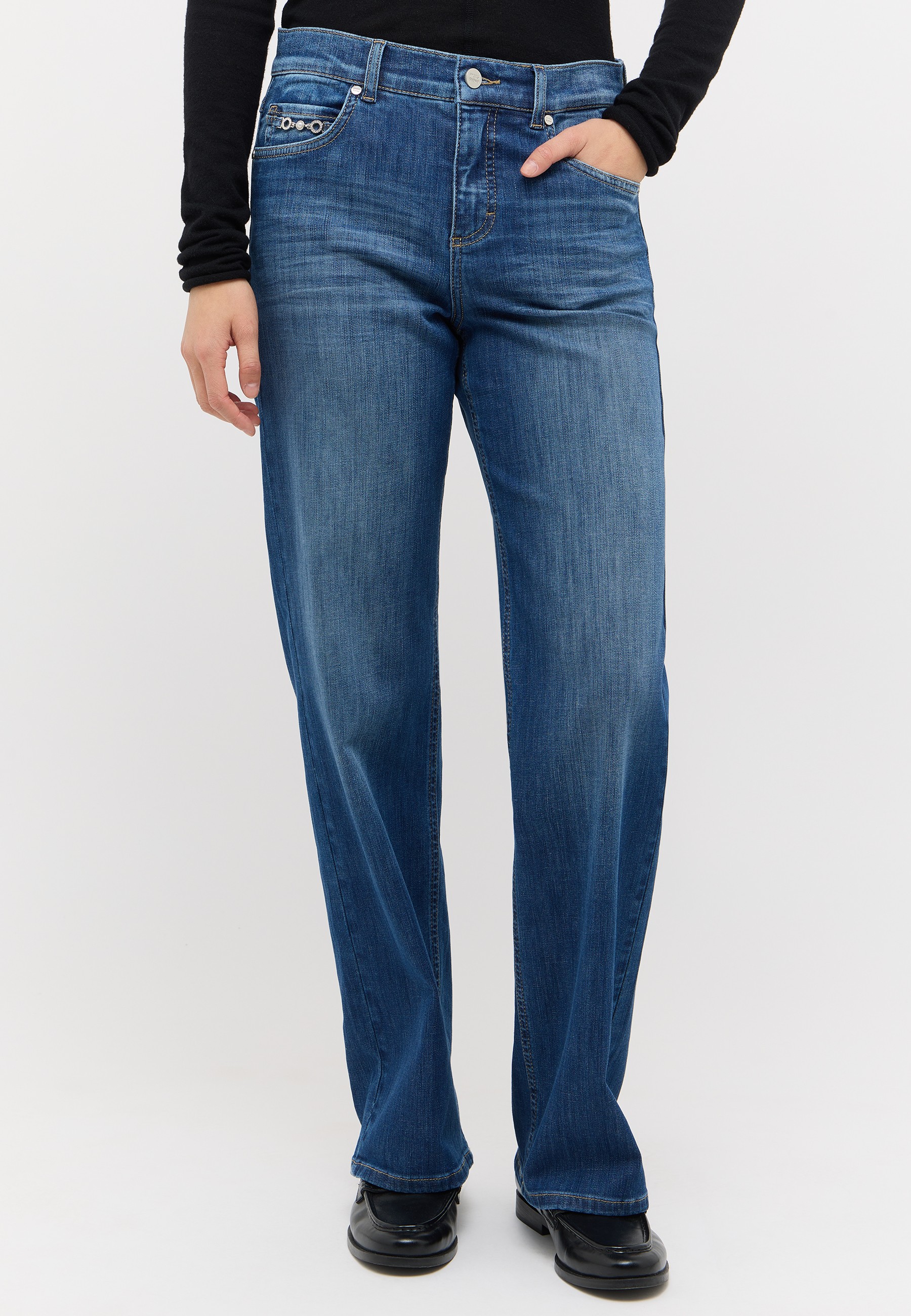 ANGELS 350292330 Damen Jeans Lara Glory Wide Leg - Blau - 1