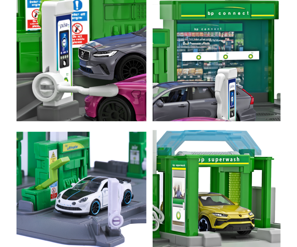 Majorette Petrol Station BP + 1 Vehicle