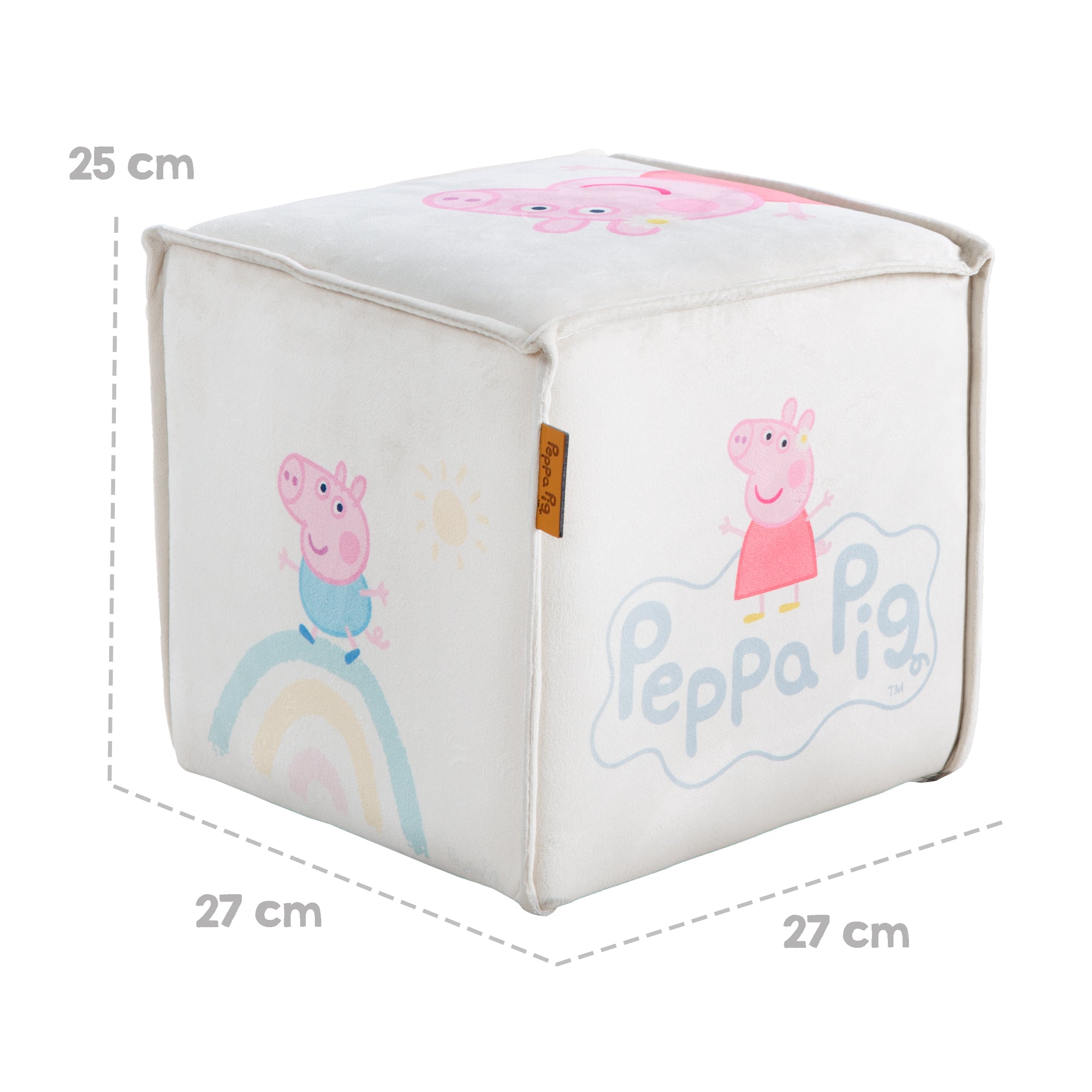 Roba 450134PP1 Kinderhocker in Würfelform Peppa Pig beige – Spielmöbel - Bild 3 Roba 450134PP1 Kinderhocker in Würfelform Peppa Pig beige – Spielmöbel - Produktbild 3
