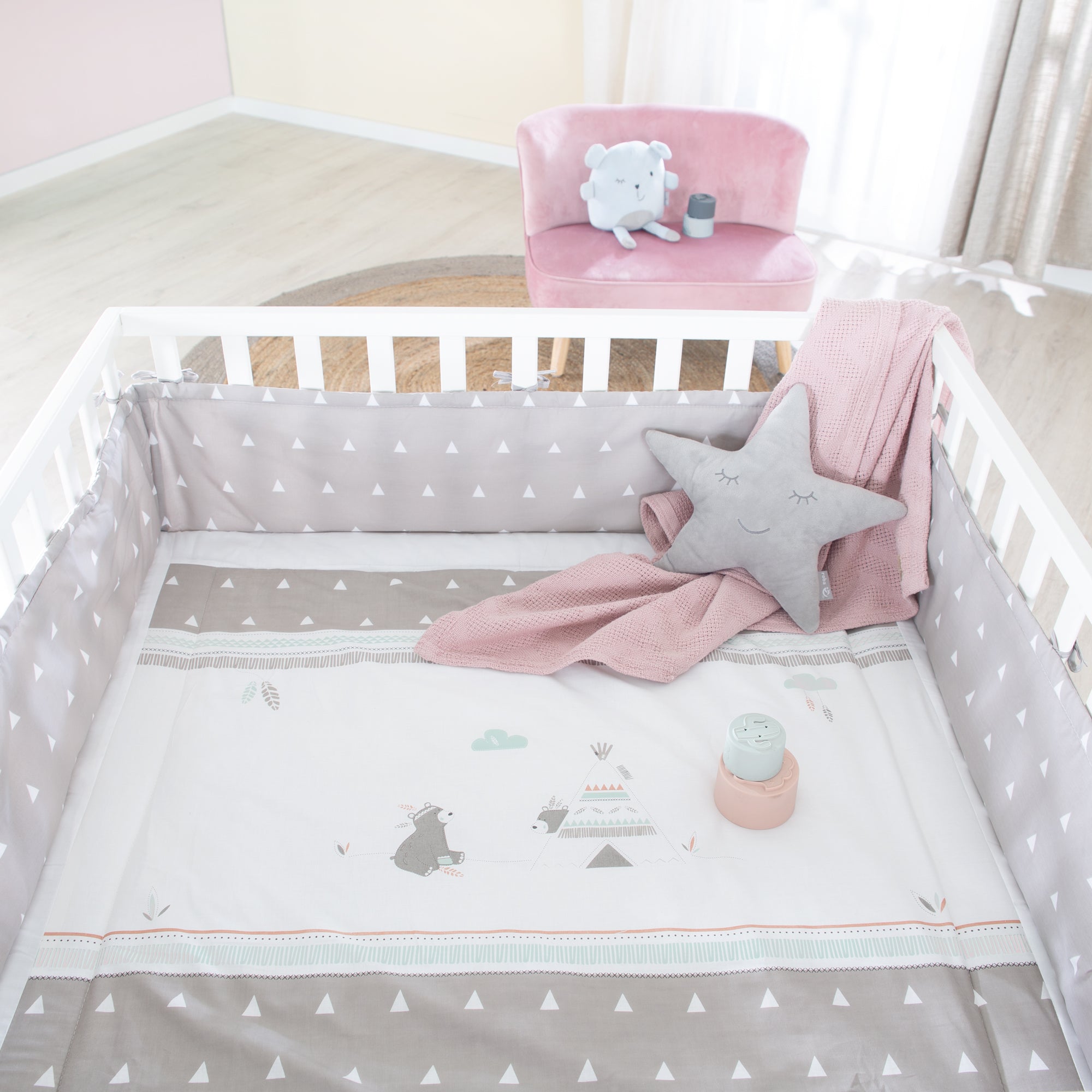 Roba 202046WES198 Laufgitter 100x100 cm Indibär weiß - Produktbild 3