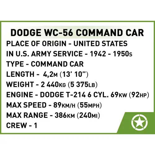 Cobi 3111 Doge WC-56 command car D- day Cobi 3111 Doge WC-56 command car D- day