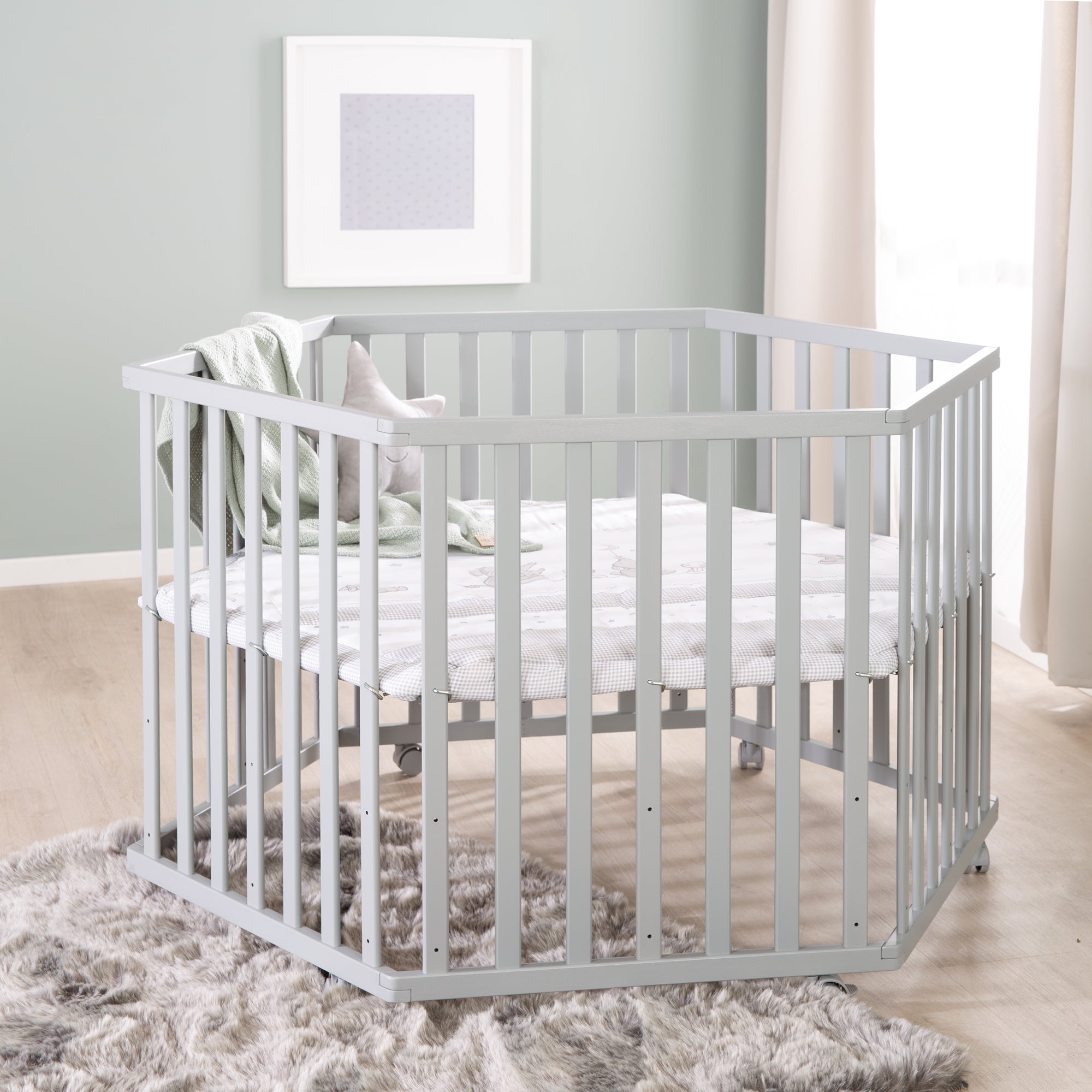 Roba 0232TPS209A Laufgitter 6-eckig Sternenzauber taupe - Bild 7 Roba 0232TPS209A Laufgitter 6-eckig Sternenzauber taupe - Produktbild 7