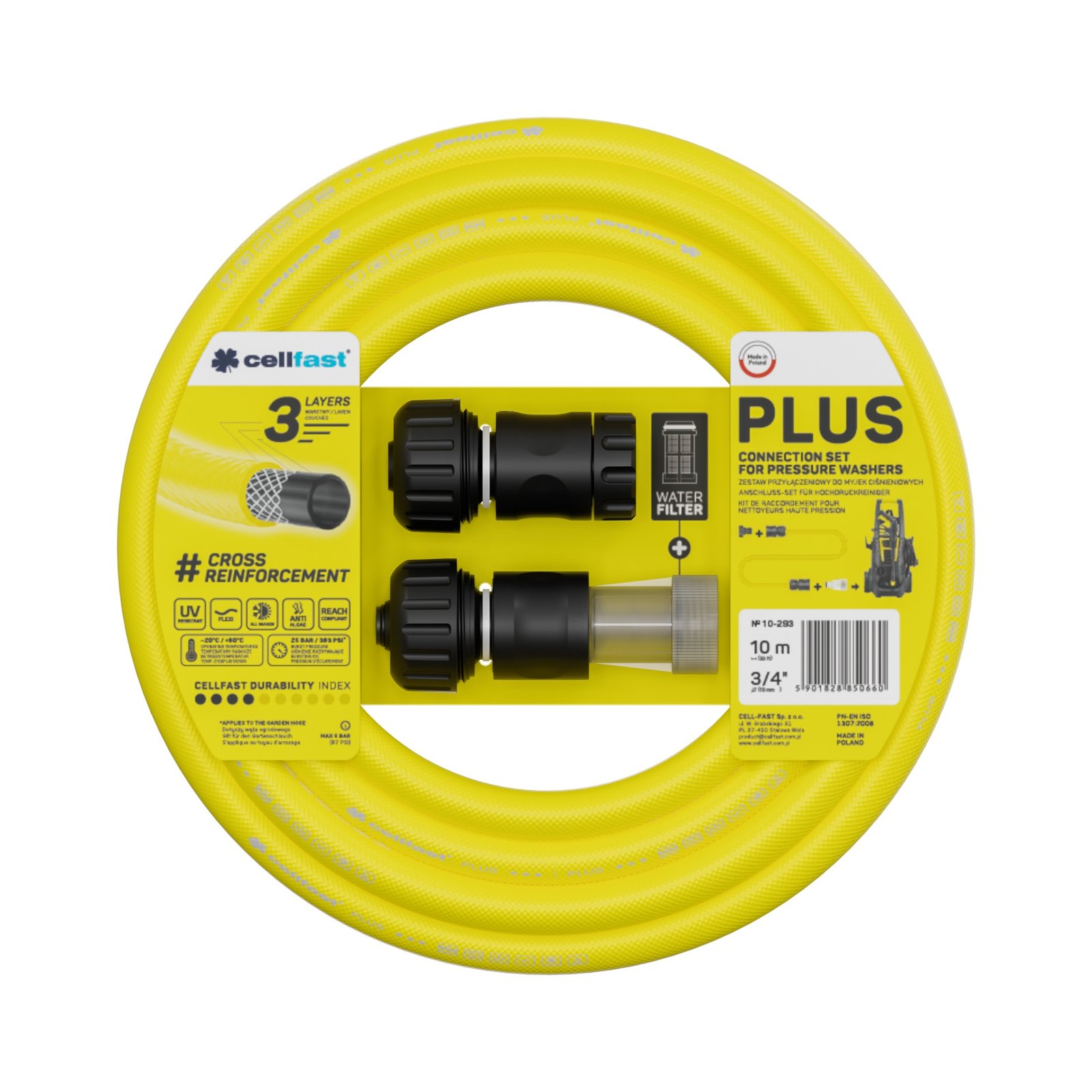 Cellfast Anschlussset für Hochdruckreiniger PLUS 3/4" 10 m
