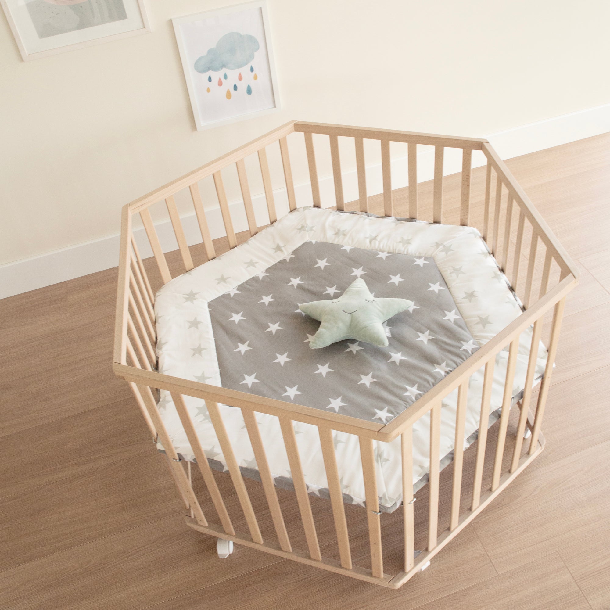 Roba 0232NAV190A Laufgitter 6-eckig Little Stars Bio Buche natur - Bild 2 Roba 0232NAV190A Laufgitter 6-eckig Little Stars Bio Buche natur - Produktbild 2