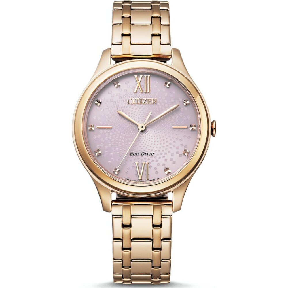 CITIZEN EM0503-75X Uhr Analog Damen Gold Rosa CITIZEN, EM0503-75X, Uhr, Analog, Damen, Gold, Rosa, Armbanduhr, Arm, Körperteil, Person