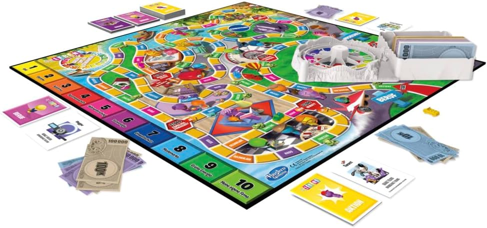 Hasbro Spiel des Lebens Brettspiel Hasbro Spiel des Lebens Klassisches Brettspiel mit Spielfiguren, Drehrad und farbigem Spielbrett