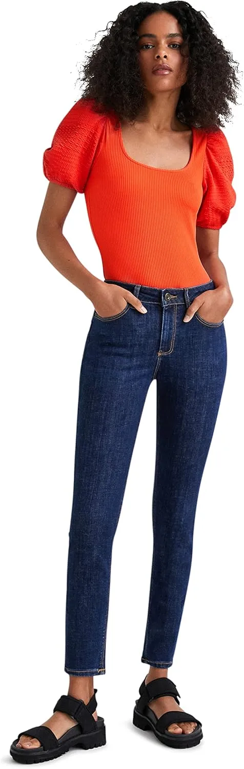Desigual Damen Body - Oranger Body mit Puffärmeln 22WWQK187002 GR. L Desigual Damen Body - Oranger Body mit Puffärmeln 22WWQK187002 GR. L