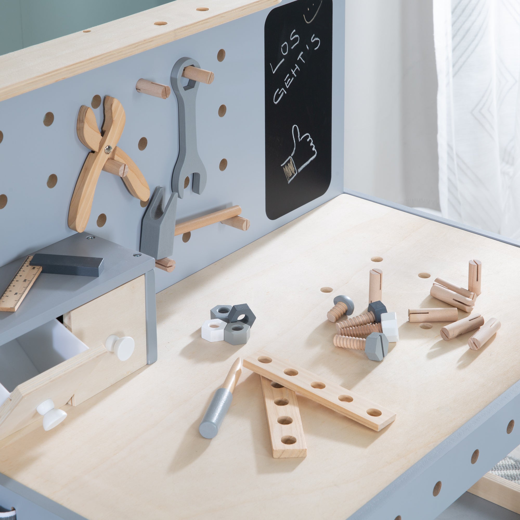 Roba 97211 Werkbank, höhenverstellbar natur lackiert – Rollenspiel - Bild 5 Roba 97211 Werkbank, höhenverstellbar natur lackiert – Rollenspiel - Produktbild 5