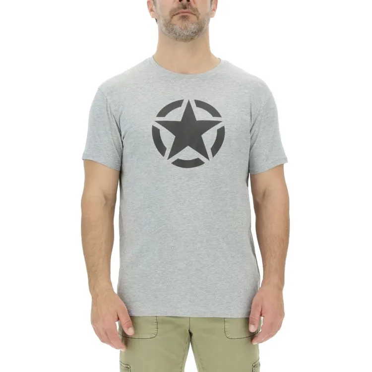 JEEP Herren T-Shirt O103347GR - Grau mit großem Stern-Print JEEP Herren T-Shirt O103347GR - Grau mit großem Stern-Print
