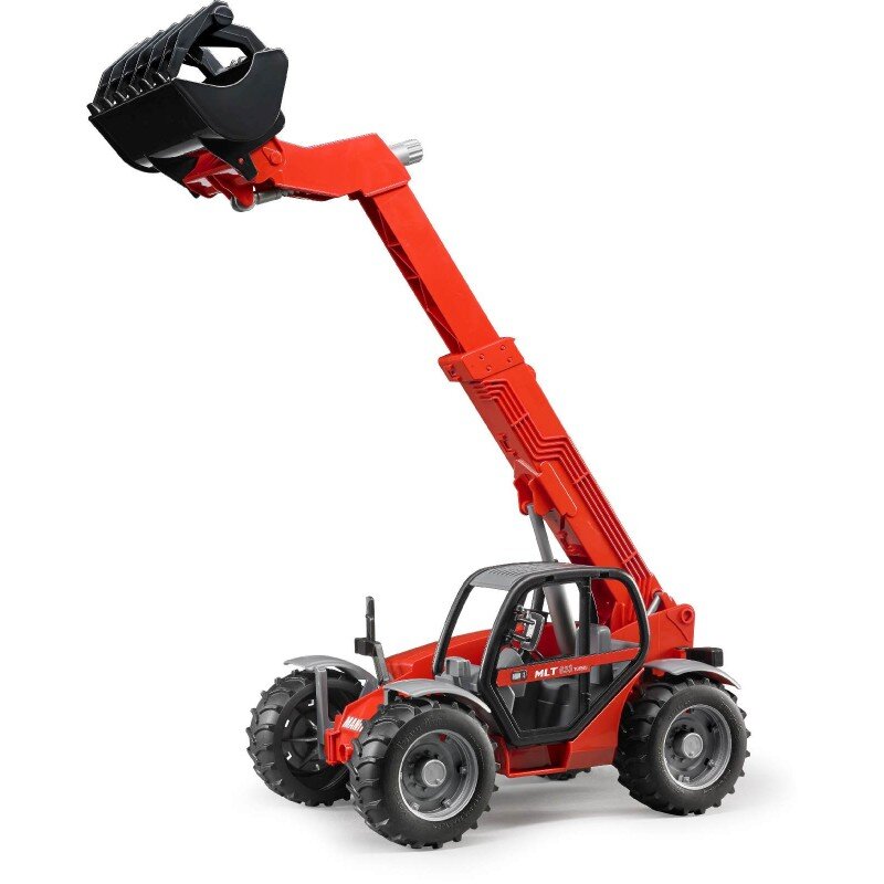 Bruder 02125 Manitou Teleskoplader MLT 633 Maschine, Rad, Gras, Rasenmäher, Werkzeug