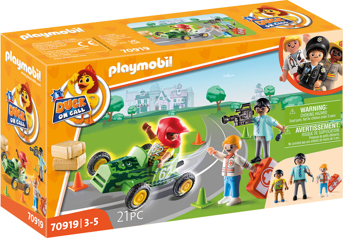 PLAYMOBIL, 70919, DUCK, ON, CALL, Notarzt, Action., Hilf, dem, Rennfahrer!, Person