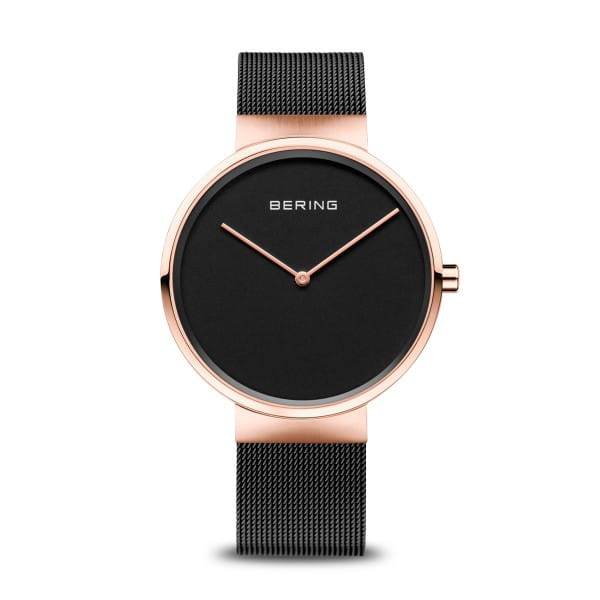 Bering 14539-166 Unisex Uhr, Milanaise, Schwarz/Rose Bering 14539-166 Unisex Uhr, Milanaise, Schwarz/Rose