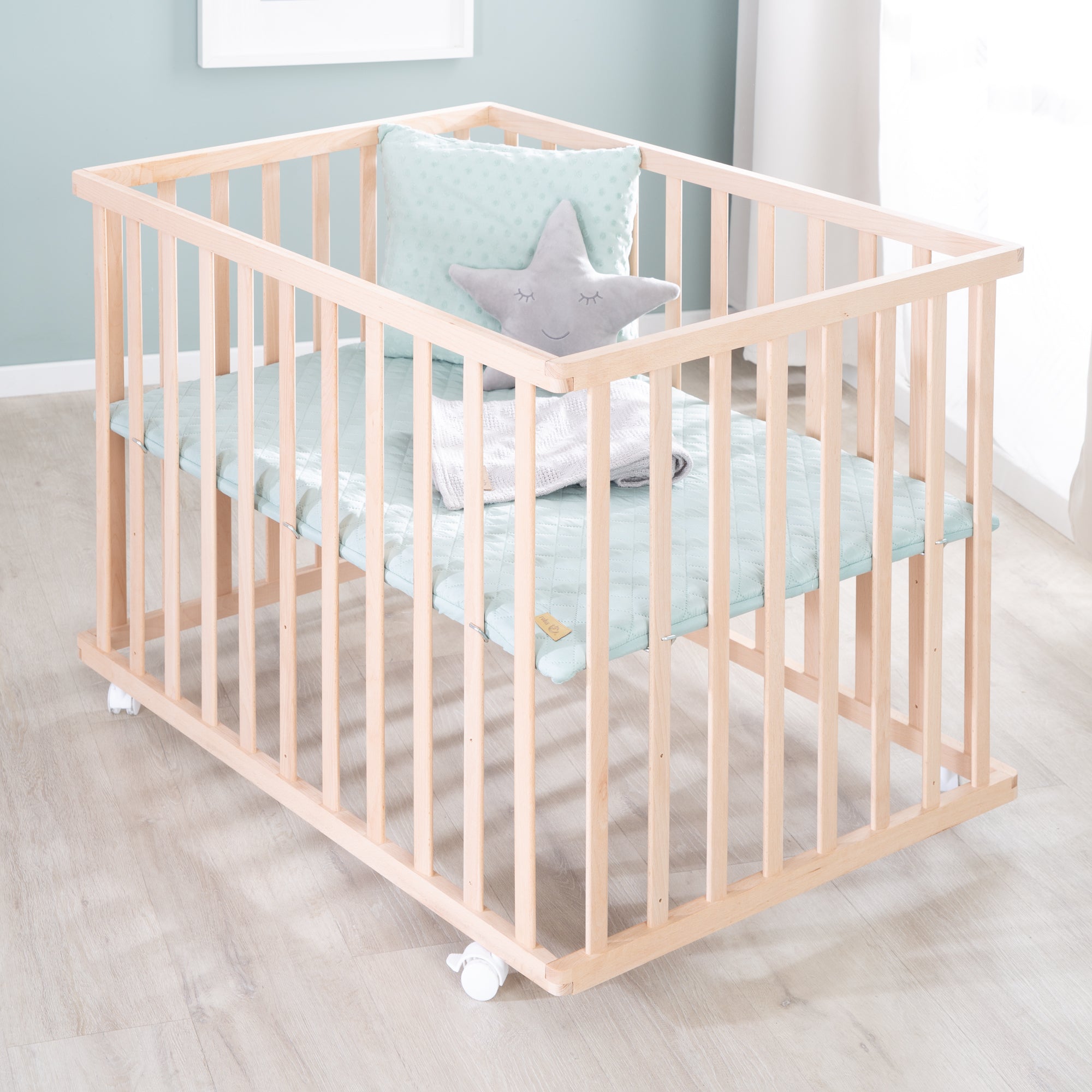 Roba 0241NAV241 Laufgitter 100x75 Frosty green Bio Buche natur - Bild 4 Roba 0241NAV241 Laufgitter 100x75 Frosty green Bio Buche natur - Produktbild 4