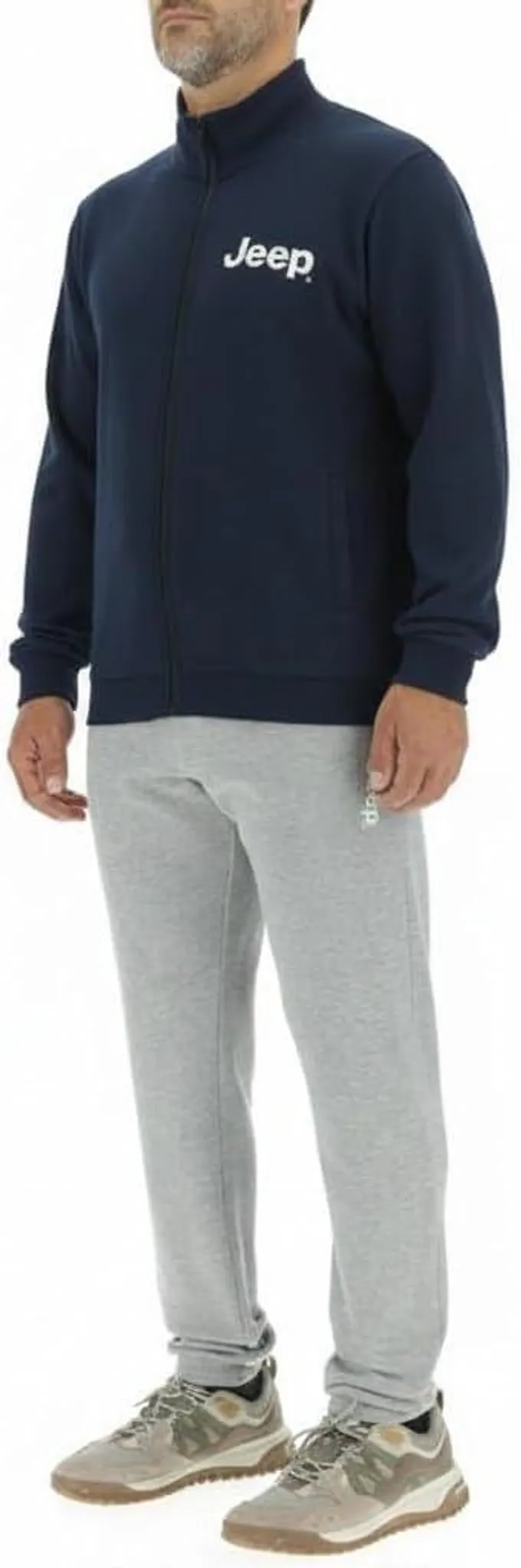 JEEP Herren Sweatjacke O103213BL - Dunkelblaue Sweatjacke mit Reißverschluss und Jeep-Logo GR. XL