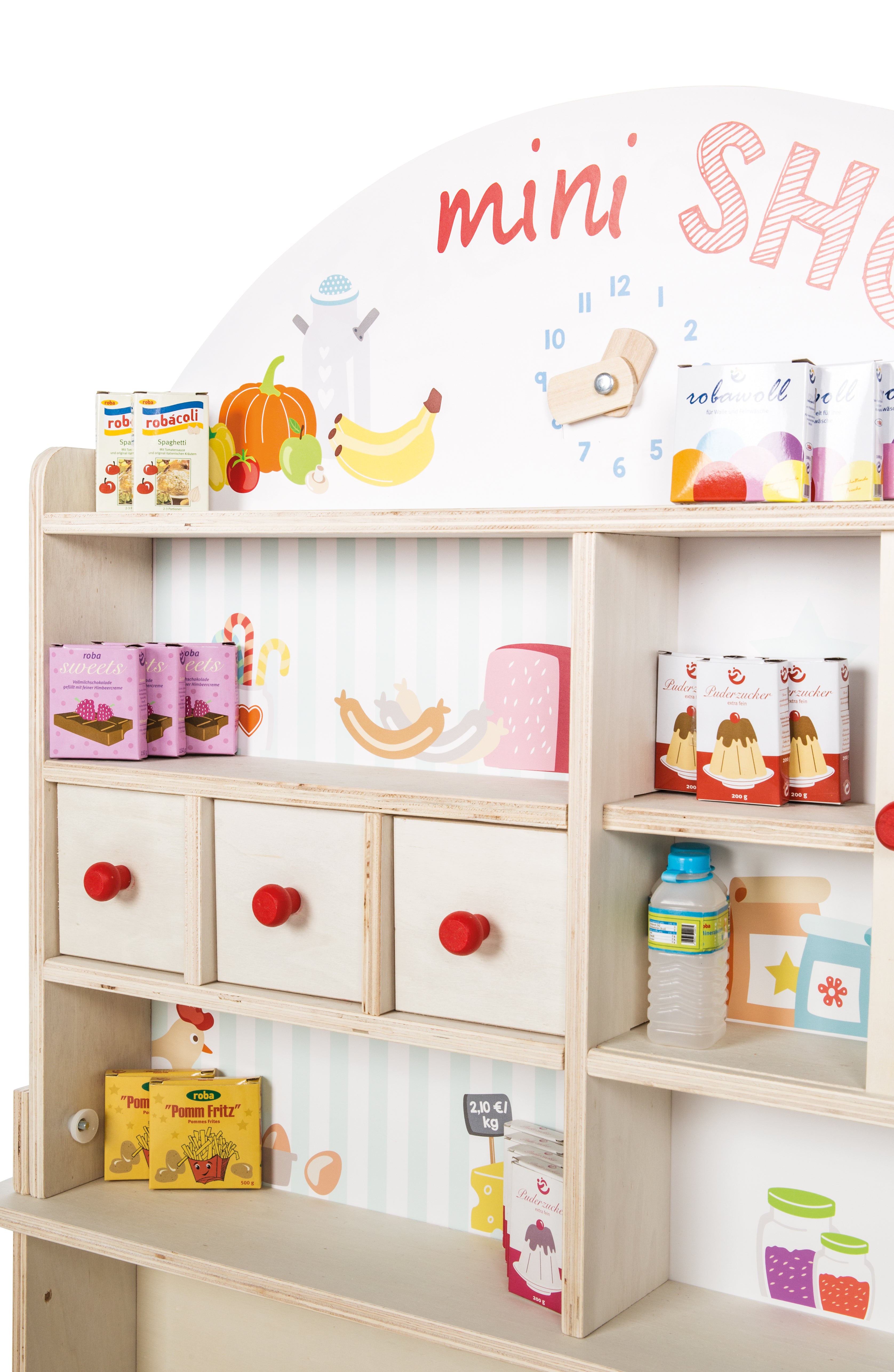Roba 480021ZU Verkaufsstand mit Zubehör 9714 natur lackiert – Rollenspiel - Bild 6 Roba 480021ZU Verkaufsstand mit Zubehör 9714 natur lackiert – Rollenspiel - Produktbild 6