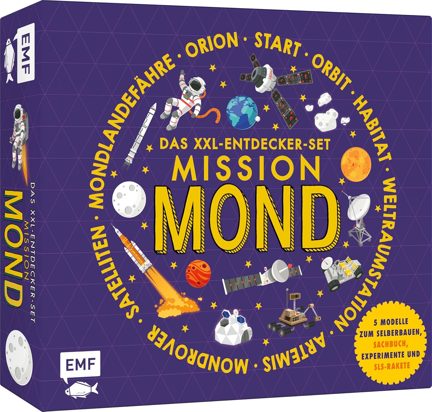 Das XXL-Entdecker-Set Mission Mond: 5 Modelle zum Selberbauen, Sachbuch, Experimente und Rakete