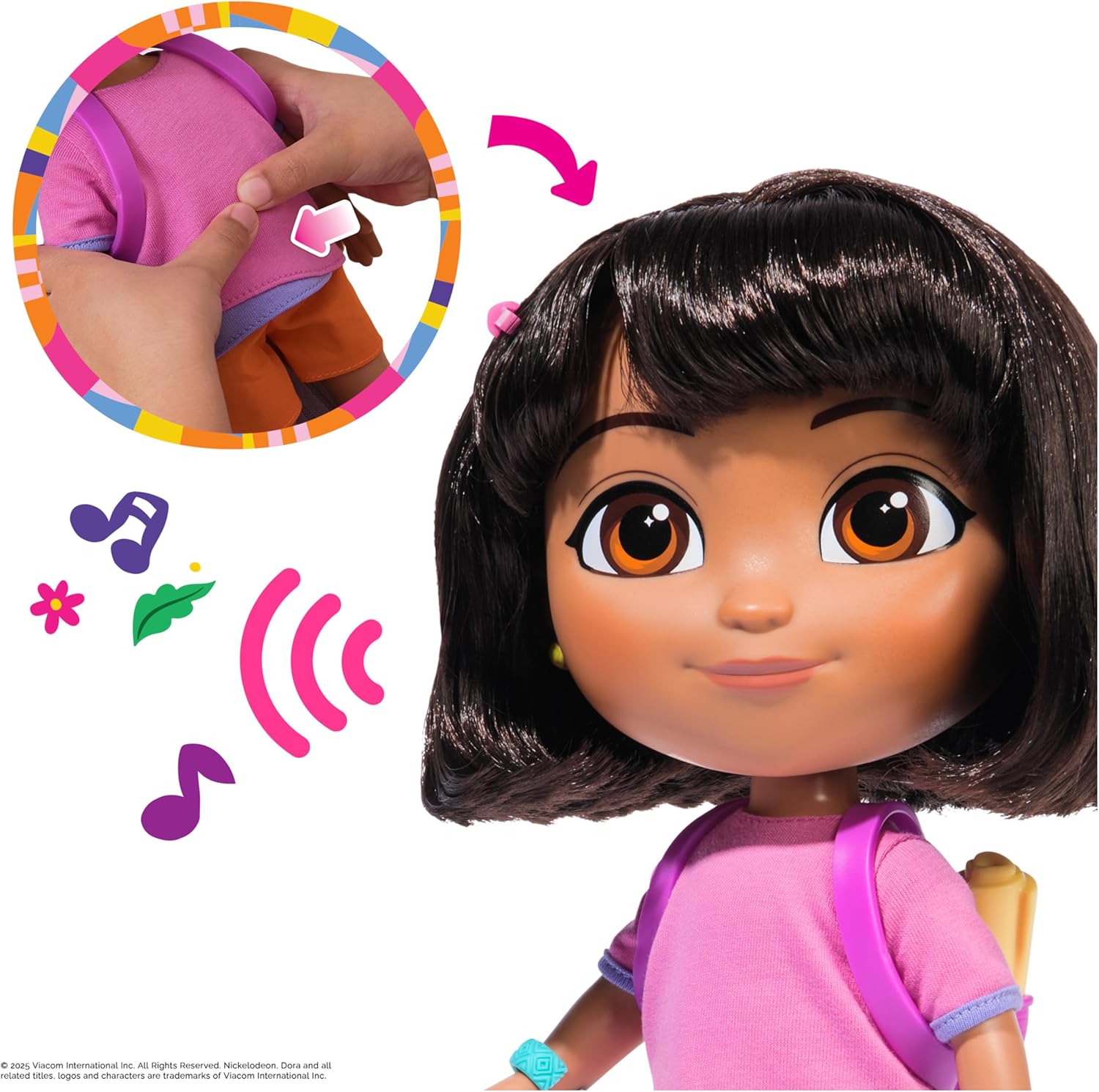 Dora the Explorer Best Friend Puppe von Spin Master Dora the Explorer Best Friend Puppe Weiche Stoffpuppe mit braunen Haaren, rosa Oberteil und orangefarbener Hose