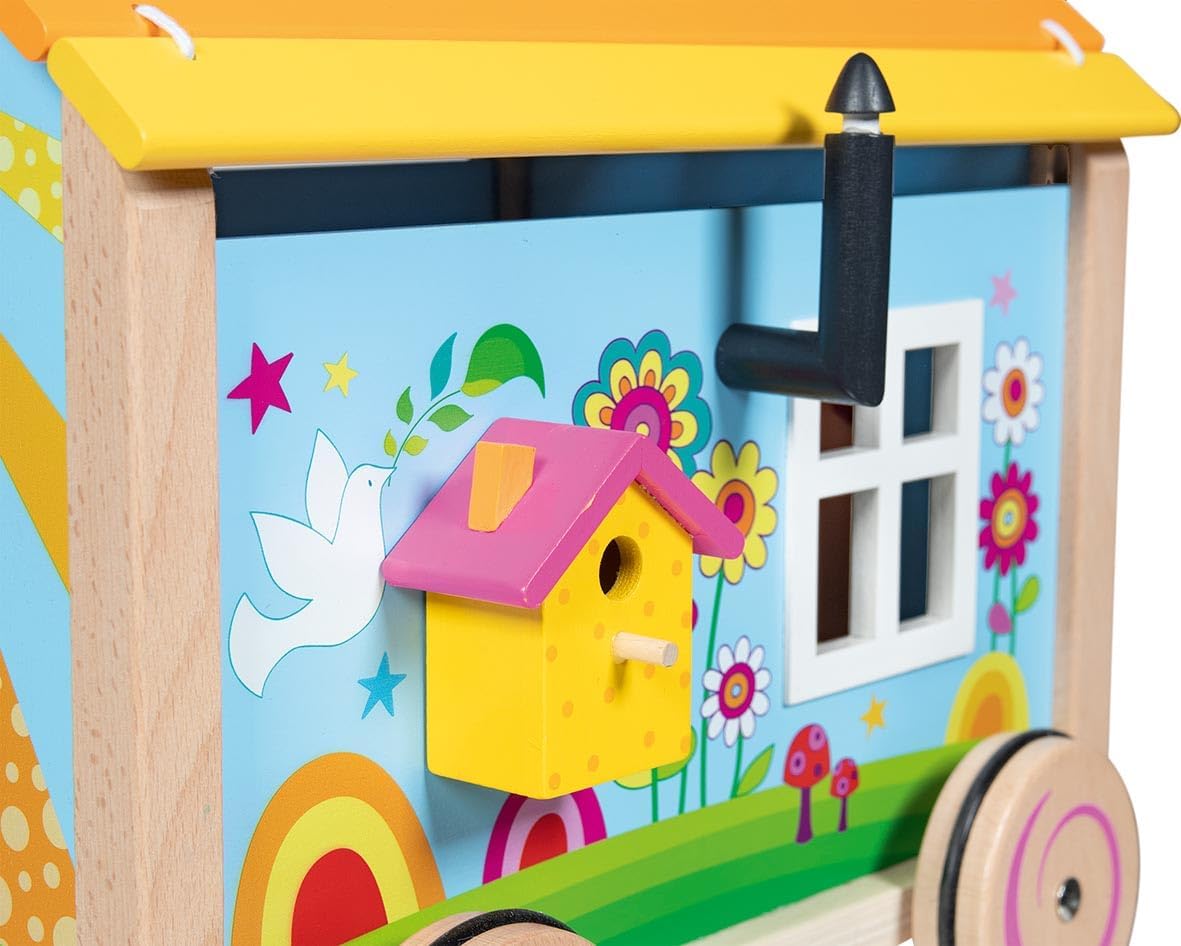 GOKI 51440 Wohnwagen Spirit - 12-teiliges Spielset aus Holz & Textil GOKI 51440 Wohnwagen Spirit - 12-teiliges Spielset aus Holz & Textil