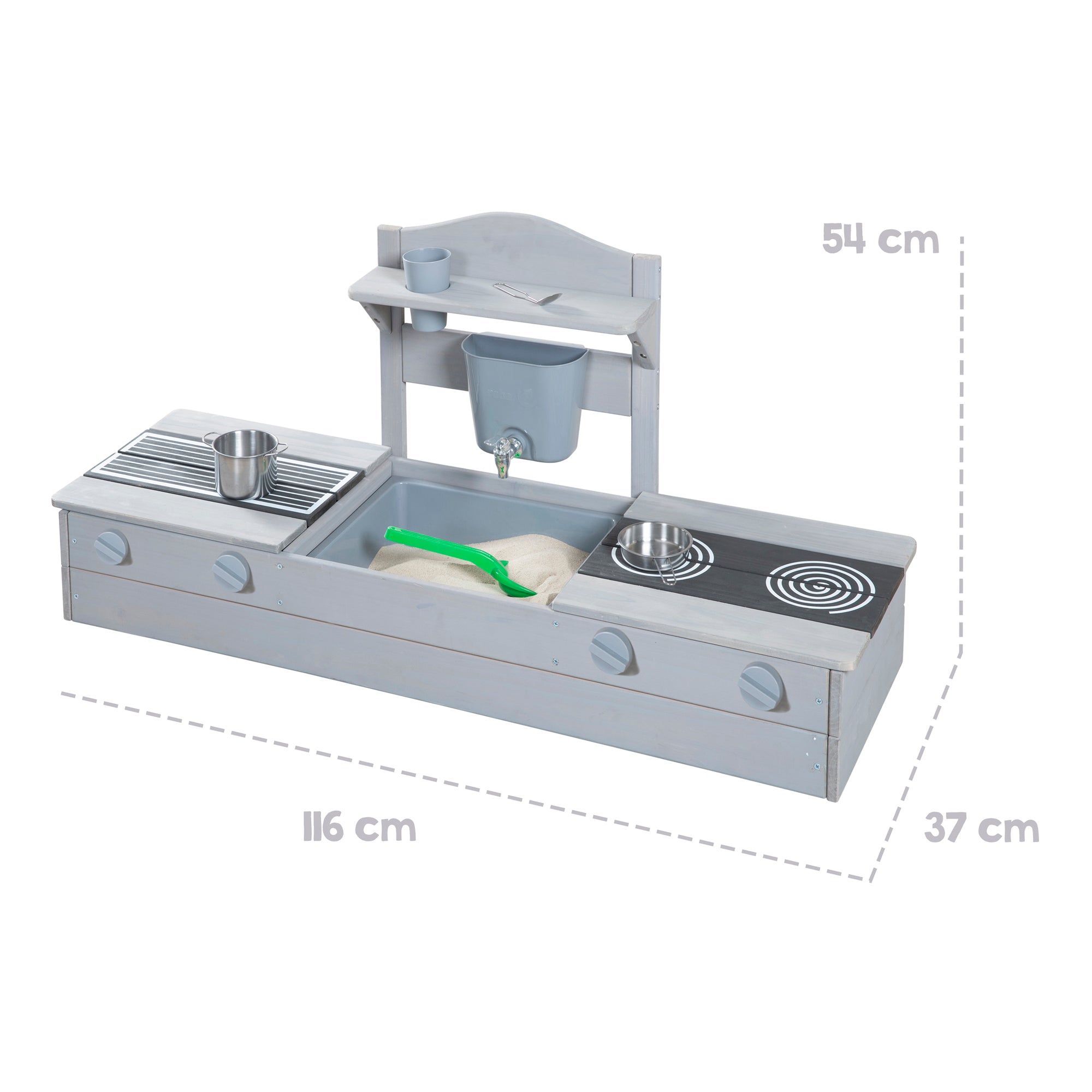 Roba 457014GA 2in1 Balkonsandkasten mit Matschküche grau – Outdoor FSC - Bild 10 Roba 457014GA 2in1 Balkonsandkasten mit Matschküche grau – Outdoor FSC - Produktbild 10