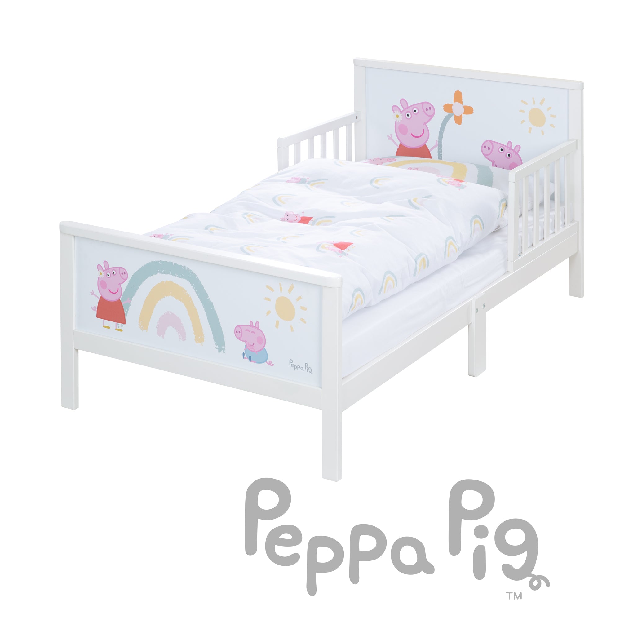Roba 20330PP1 Komplettbett, 70x140 cm Peppa Pig weiß – Toddler Betten - Bild 4 Roba 20330PP1 Komplettbett, 70x140 cm Peppa Pig weiß – Toddler Betten - Produktbild 4