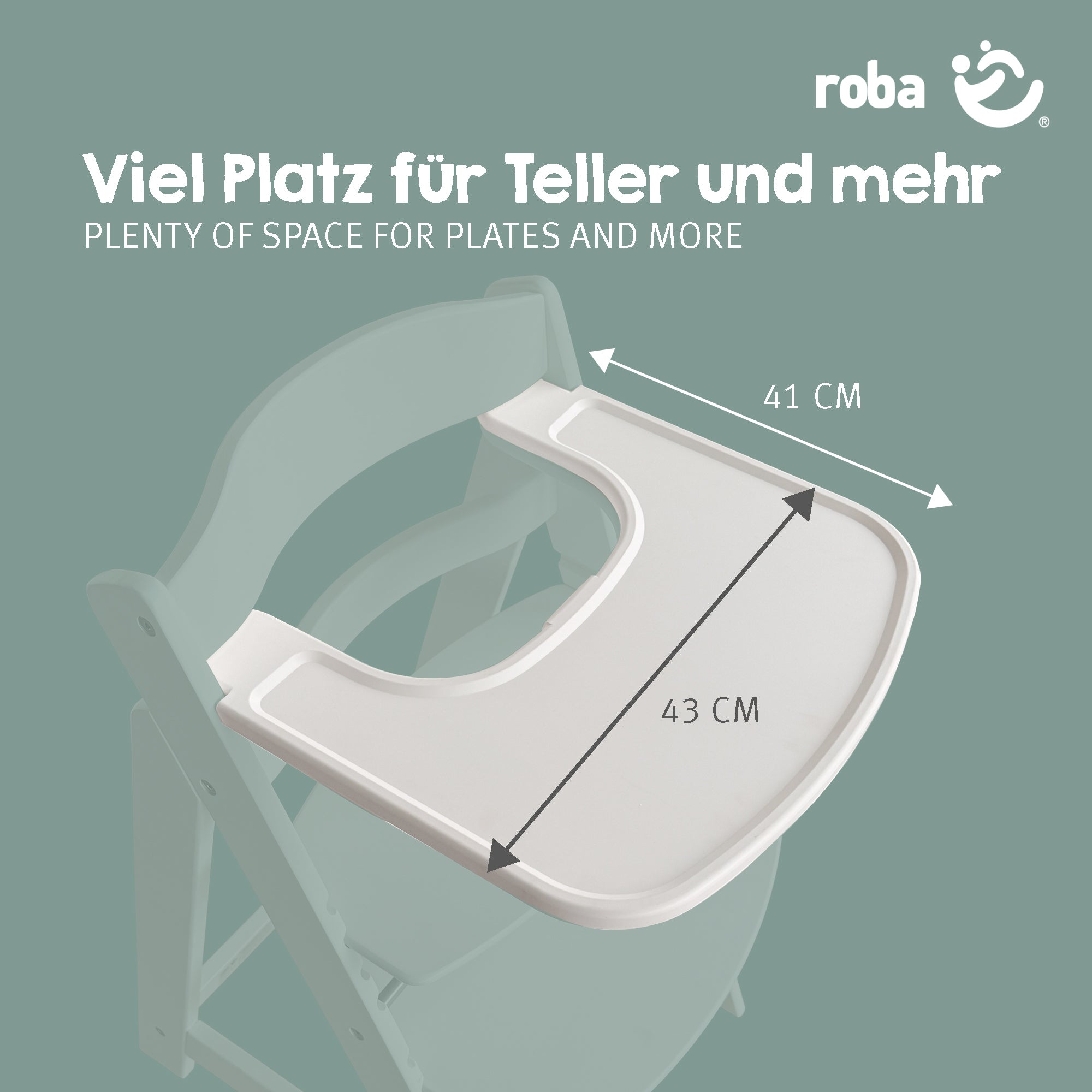 Roba 0081WE Plastikessbrett weiß – Hochstuhl - Bild 4 Roba 0081WE Plastikessbrett weiß – Hochstuhl - Produktbild 4