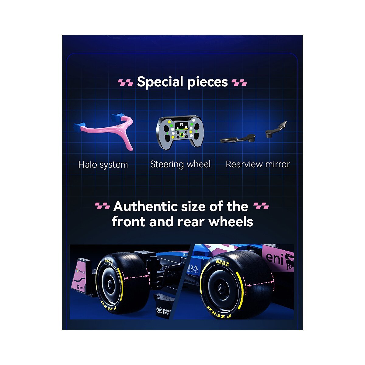 JAMARA CaDA BWT Alpine Formula One™ Team A525 1:24 blau Bricks ab 8 Jahren