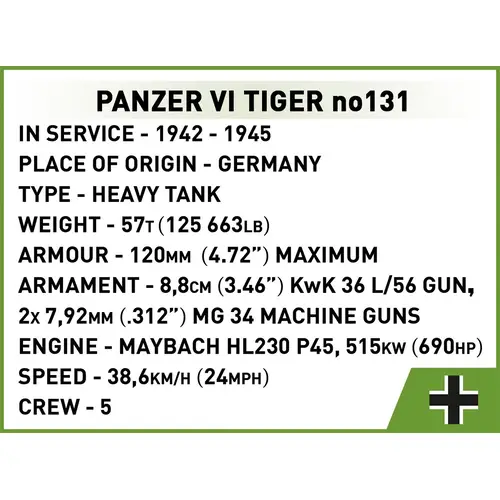 Cobi 2588 Panzer VI Tiger I no 131 The Tank Museum Cobi 2588 Panzer VI Tiger I no 131 The Tank Museum