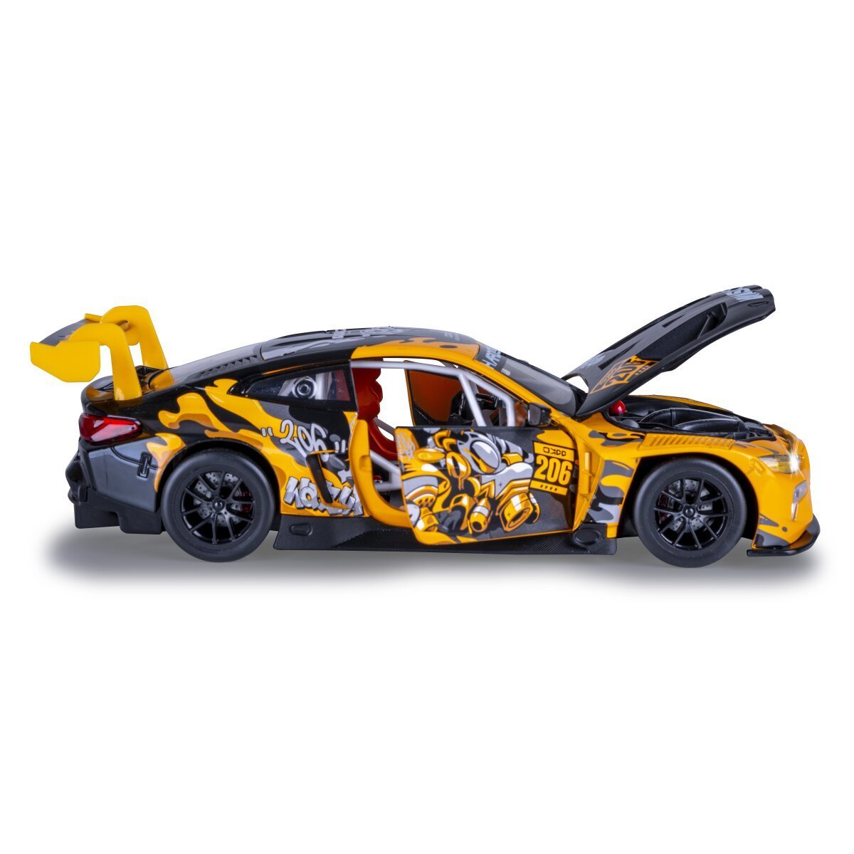 JAMARA BMW M4 GT3 Diecast 1:24 gelb inkl. Knopfzellen ab 3 Jahren