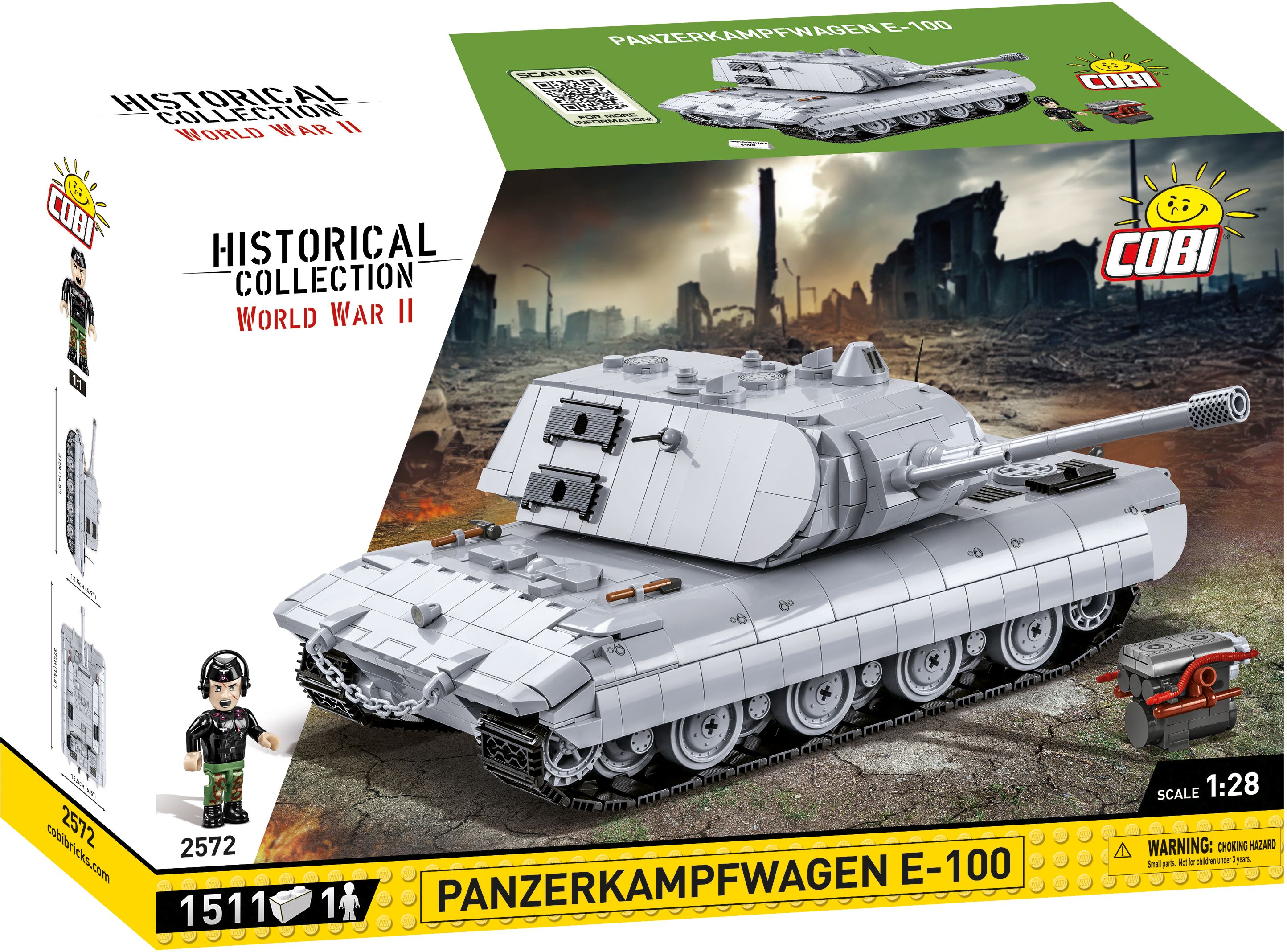 Cobi 2572 Panzerkampfwagen E-100 gepanzert, Militärisch, Panzer, Waffe, Geschützturm, gepanzert, Militärisch, Panzer, Waffe, Geschützturm, gepanzert, Militärisch, Panzer, Waffe, Geschützturm