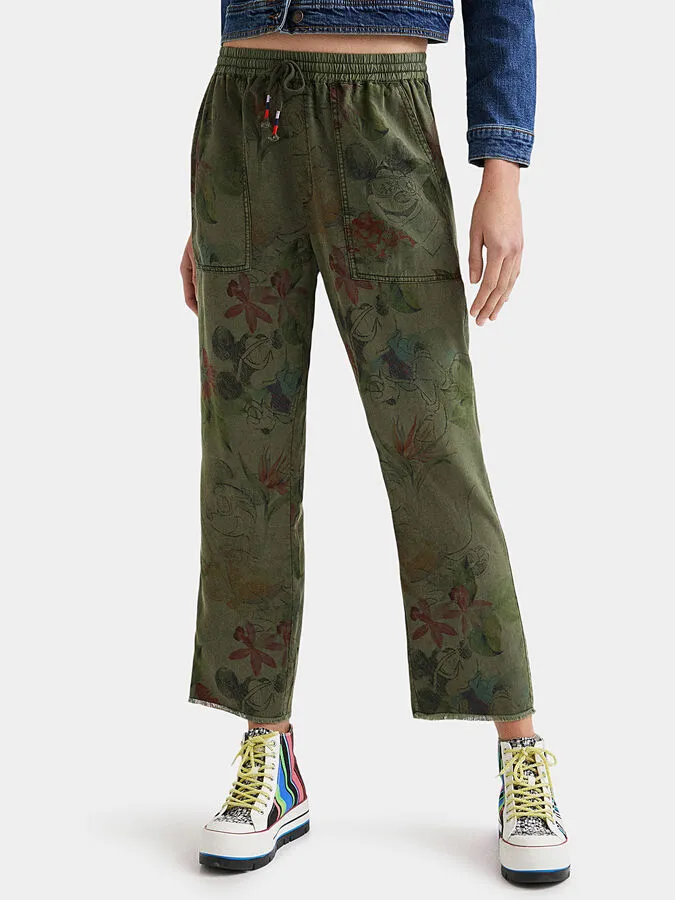 Desigual Damen Hose „Mickey Floral“ - Khaki 22SWPW23 GR. XL Desigual Damen Hose „Mickey Floral“ - Khaki 22SWPW23 GR. XL