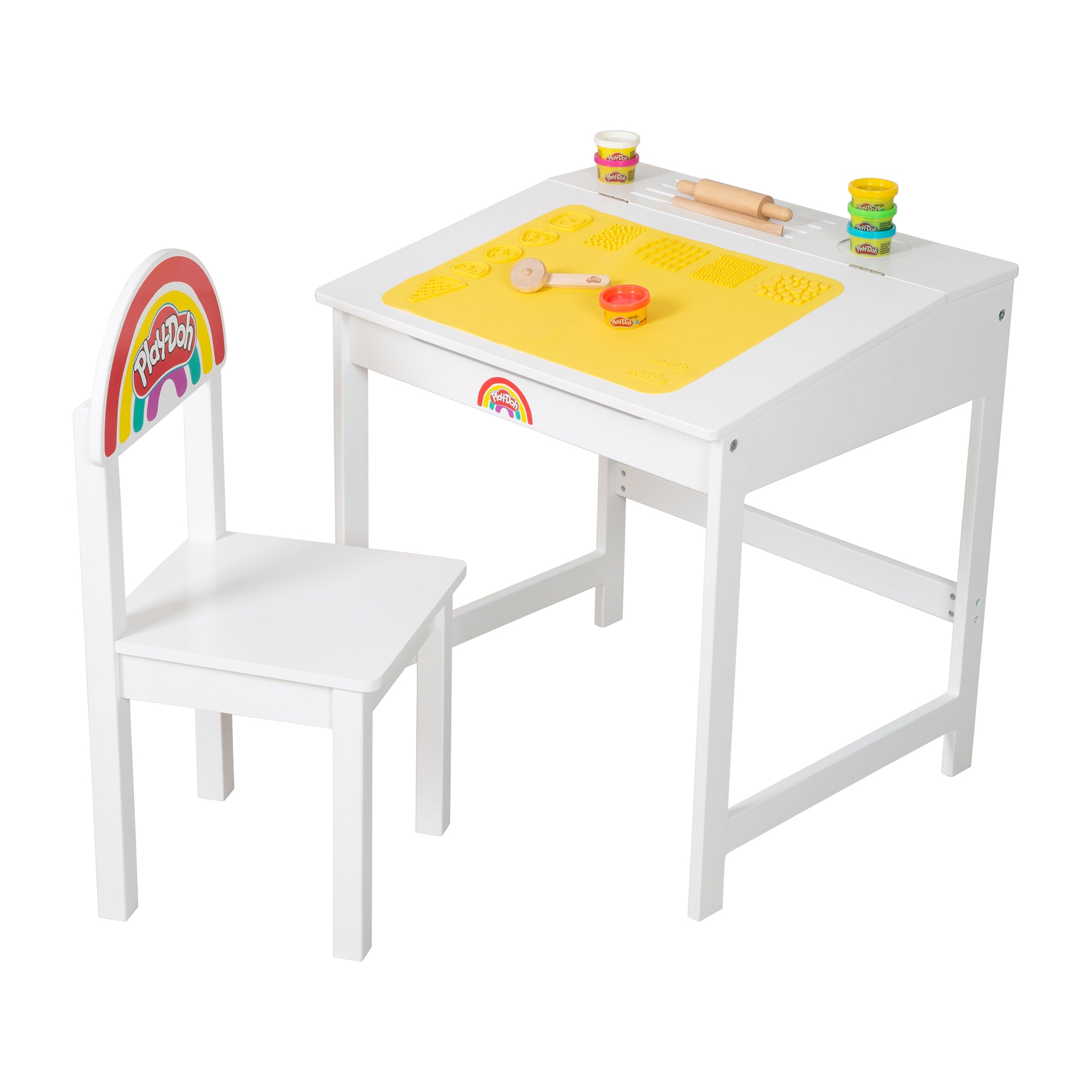 Roba 450024PD1ZU Schulpult mit Stuhl roba x Play-Doh weiß – Spielmöbel - Bild 12 Roba 450024PD1ZU Schulpult mit Stuhl roba x Play-Doh weiß – Spielmöbel - Produktbild 12