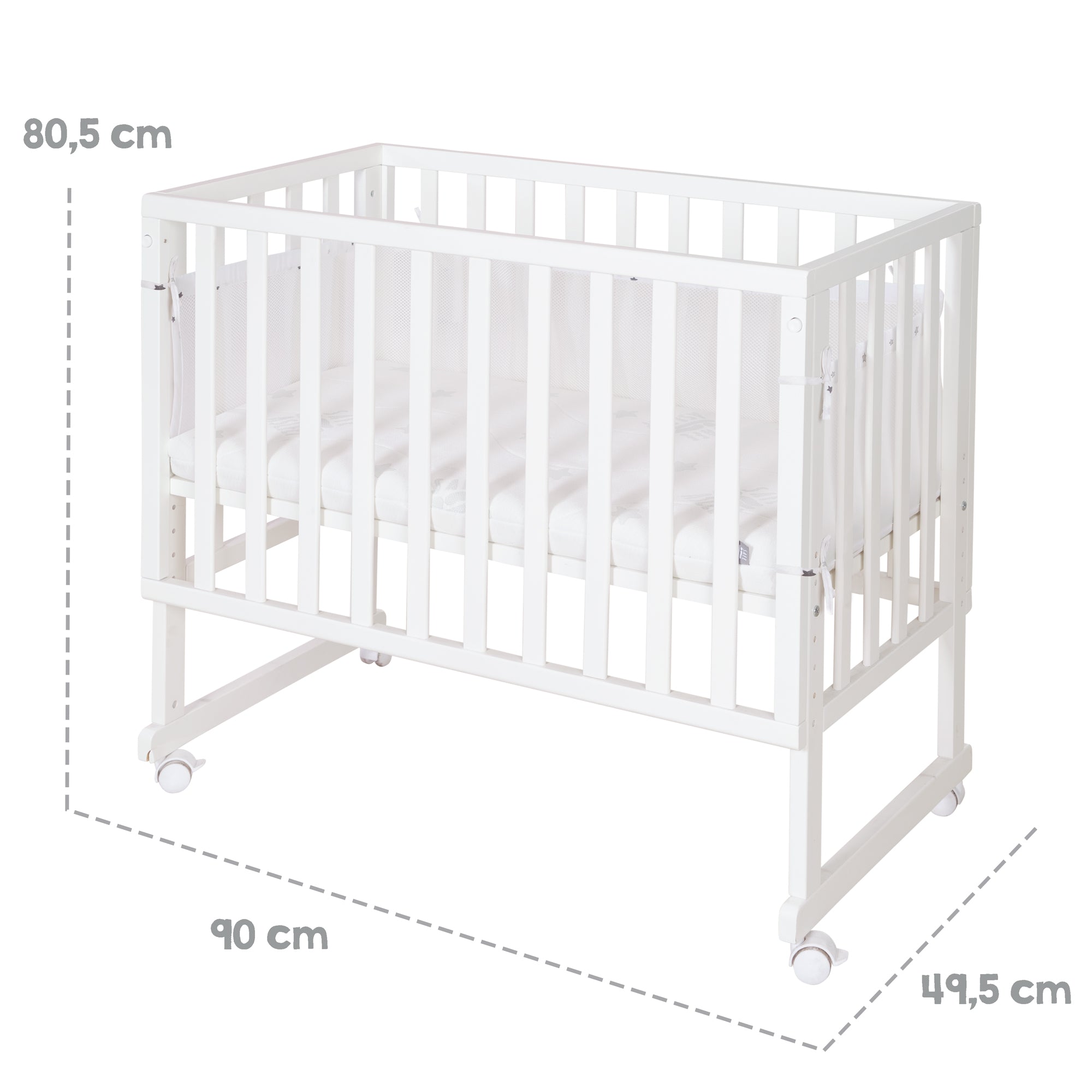 Roba 8961WE8M235 Stuben- Beistellbett 3in1, Barriere grau weiß – Stubenbetten - Bild 14 Roba 8961WE8M235 Stuben- Beistellbett 3in1, Barriere grau weiß – Stubenbetten - Produktbild 14
