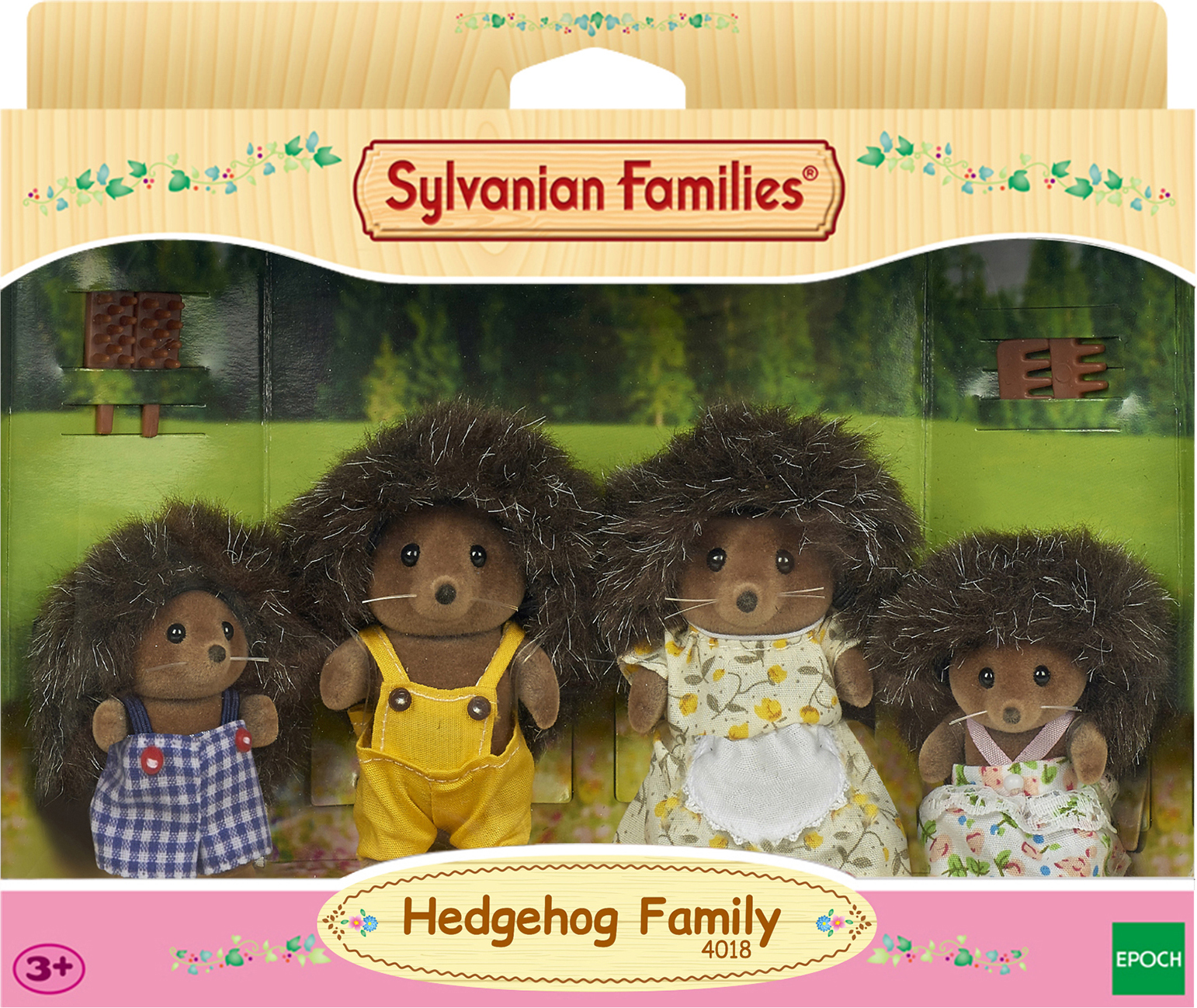 Sylvanian, Families, 4018, Igelfamilie, von, Stachel, Puppe, Spielzeug, Gesicht, Kopf, Person